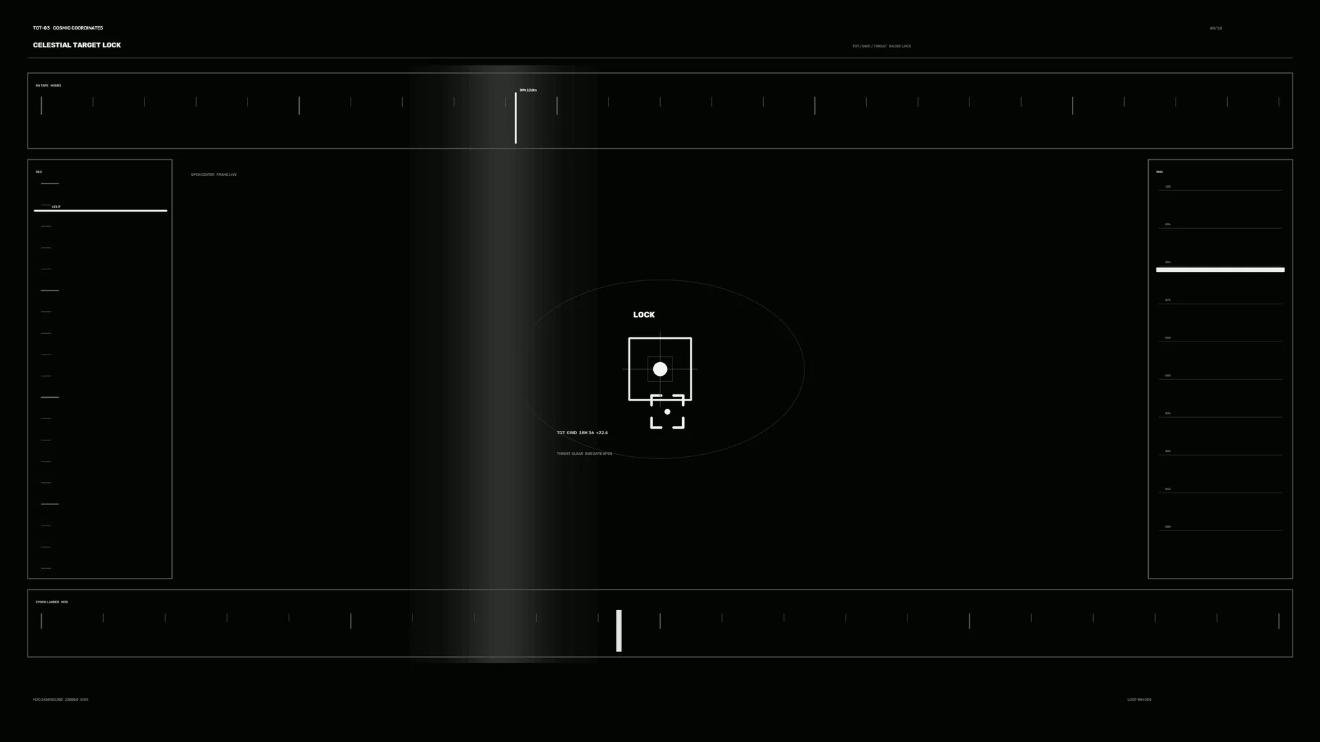 Celestial target lock interface in black and white — free 3840x2160 4K wallpaper image