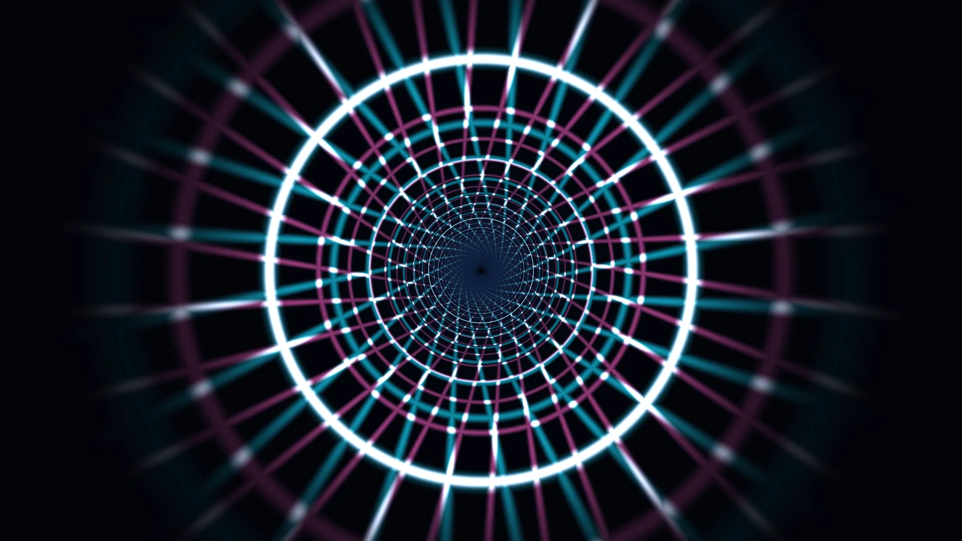 Concentric neon grid with radial light paths — free 3840x2160 4K wallpaper image