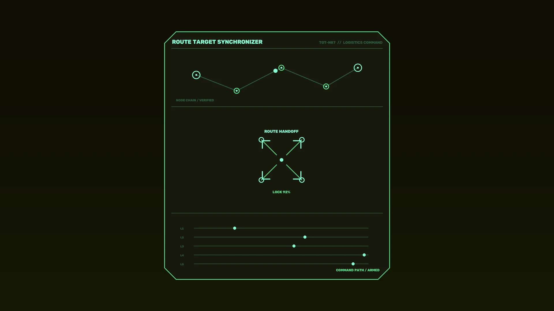 Neon route synchronizer interface diagram — free 3840x2160 4K wallpaper image