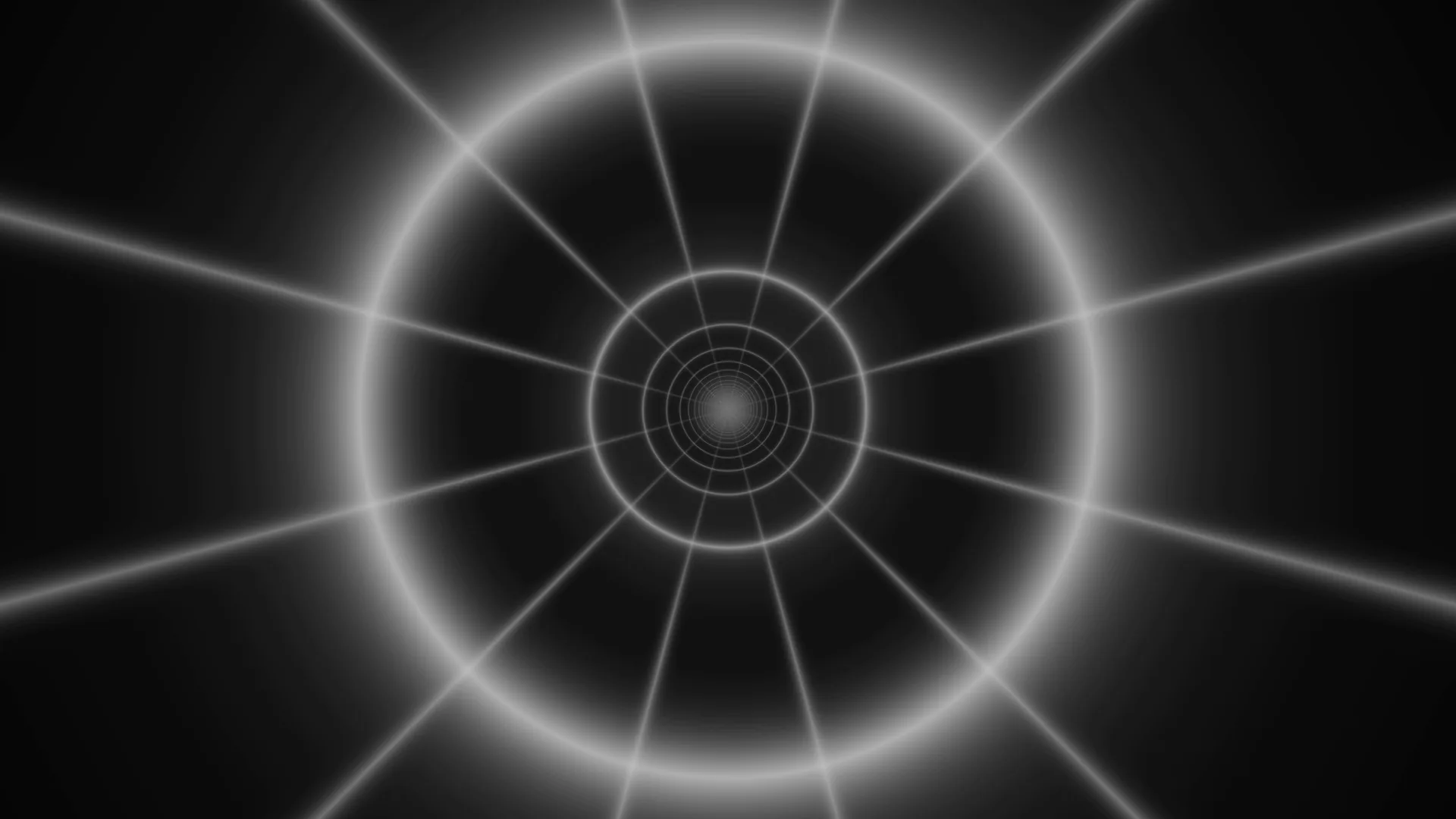 Monochrome radial rings with luminous geometry — free 3840x2160 4K wallpaper image