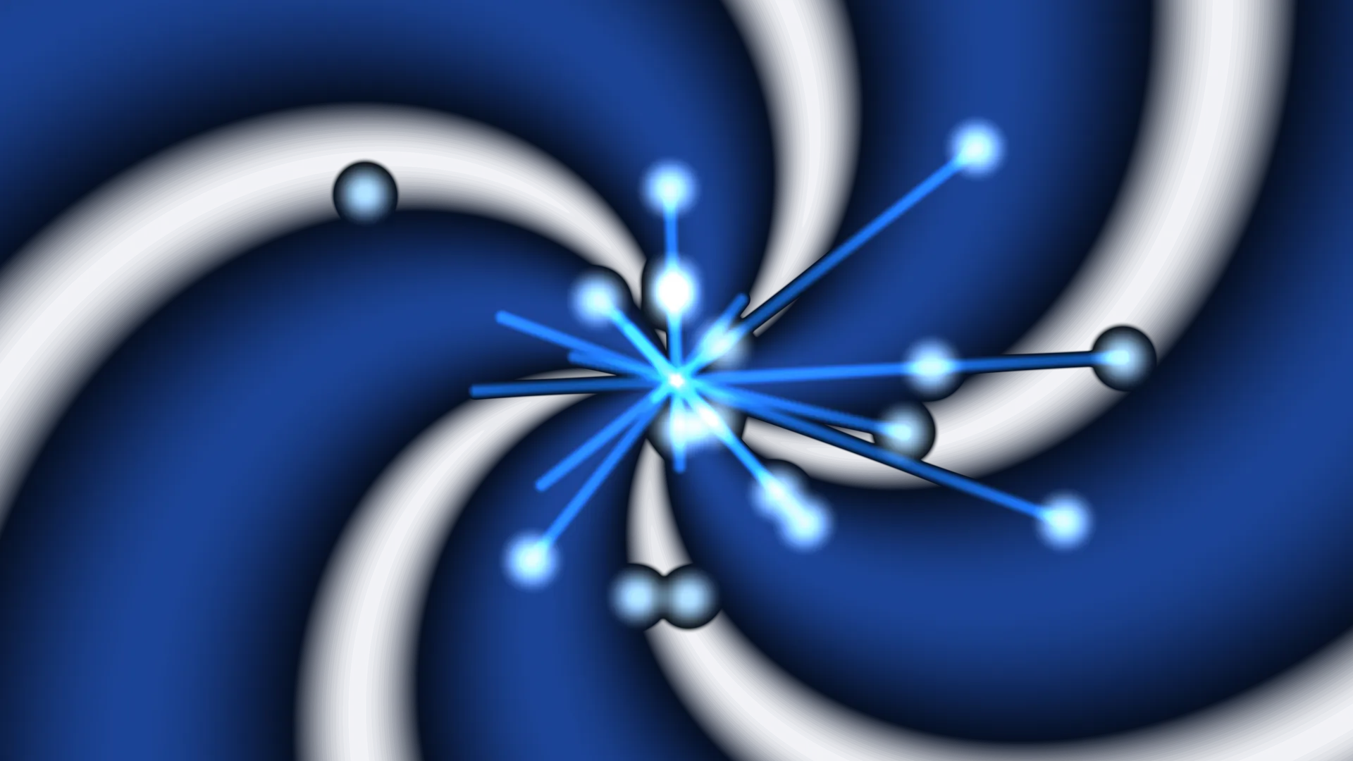 Blue radial network with glowing nodes — free 3840x2160 4K wallpaper image