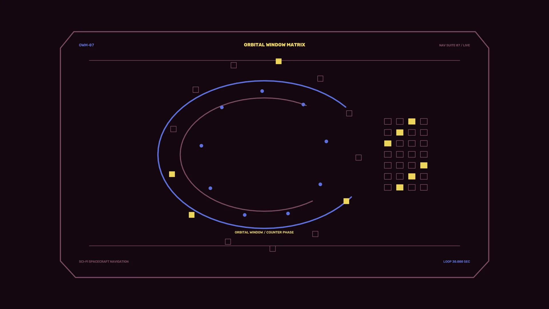 Orbital ring interface in violet and blue — free 3840x2160 4K wallpaper image