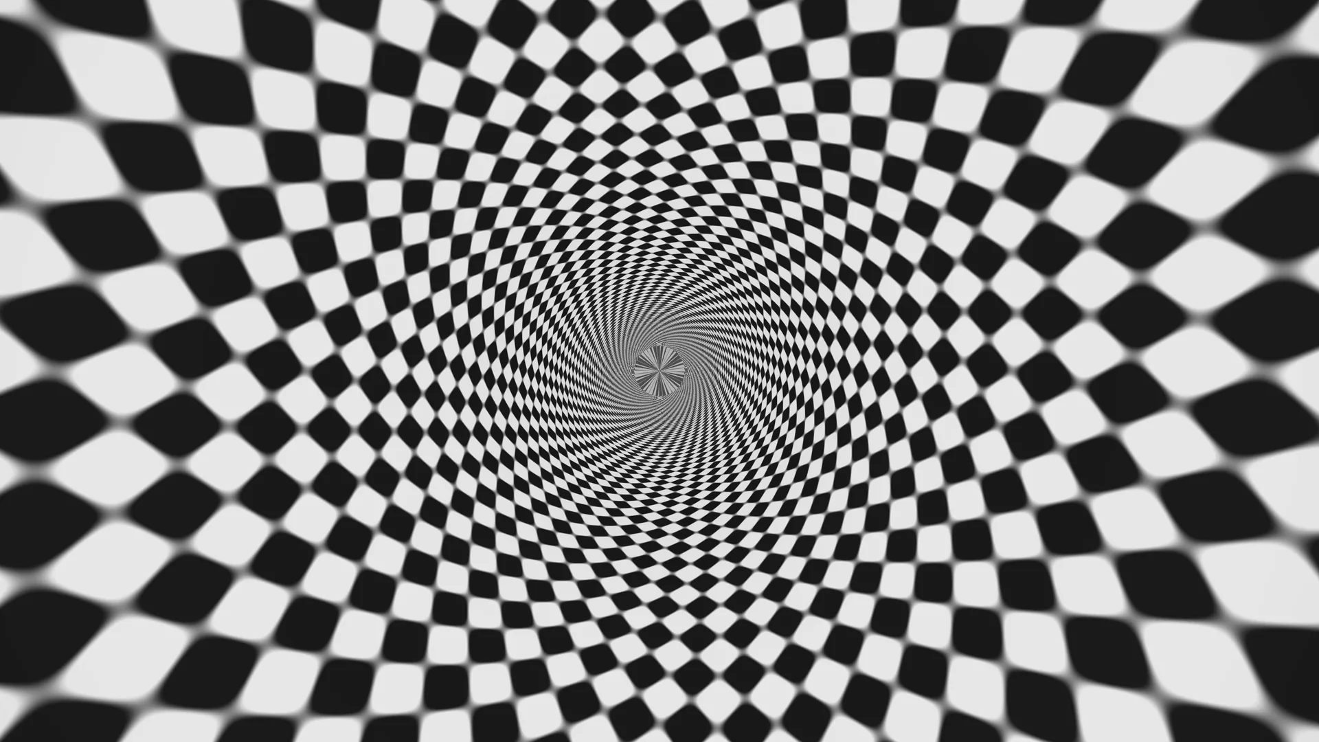 Monochrome checkerboard spiral vortex — free 3840x2160 4K wallpaper image