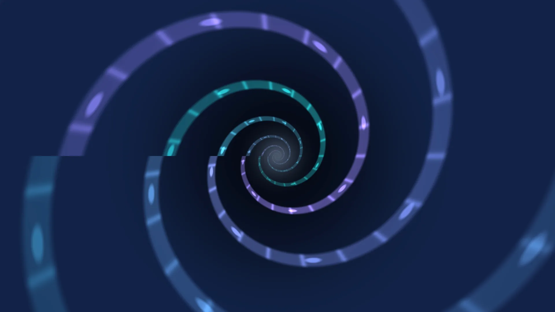Luminous concentric spiral rings in deep blue — free 3840x2160 4K wallpaper image