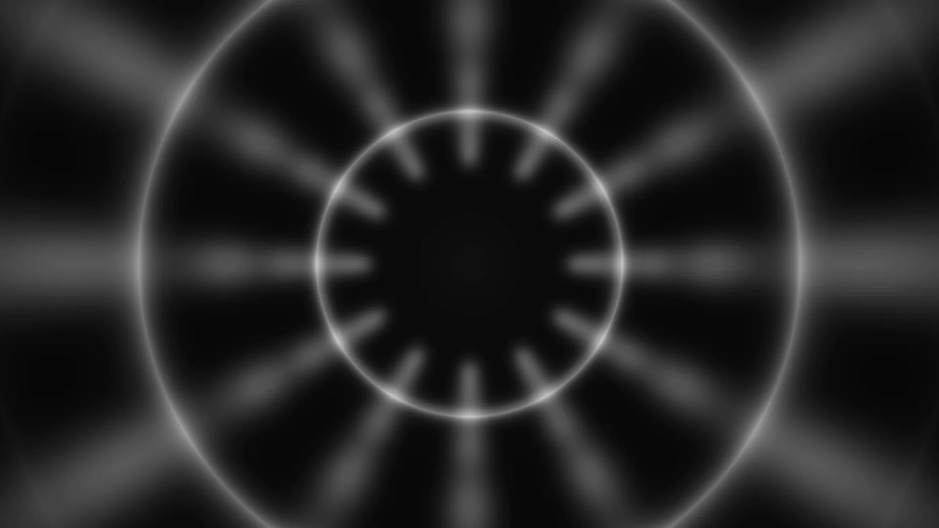 Monochrome concentric rings with radial beams — free 3840x2160 4K wallpaper image