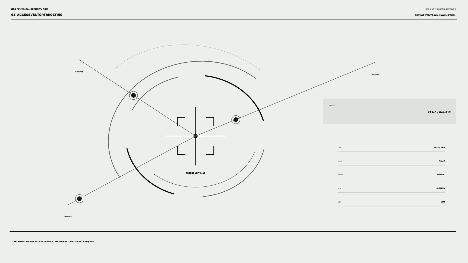 Minimal monochrome access targeting interface — free 3840x2160 4K wallpaper image