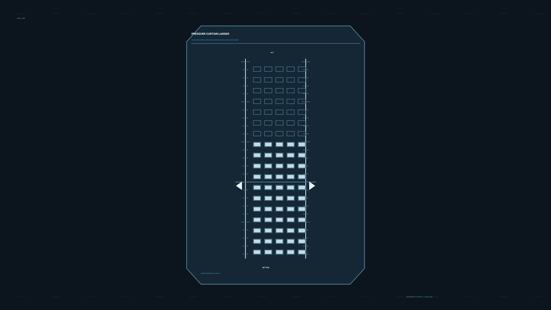 Pressure curtain ladder in blue technical geometry — free 3840x2160 4K wallpaper image