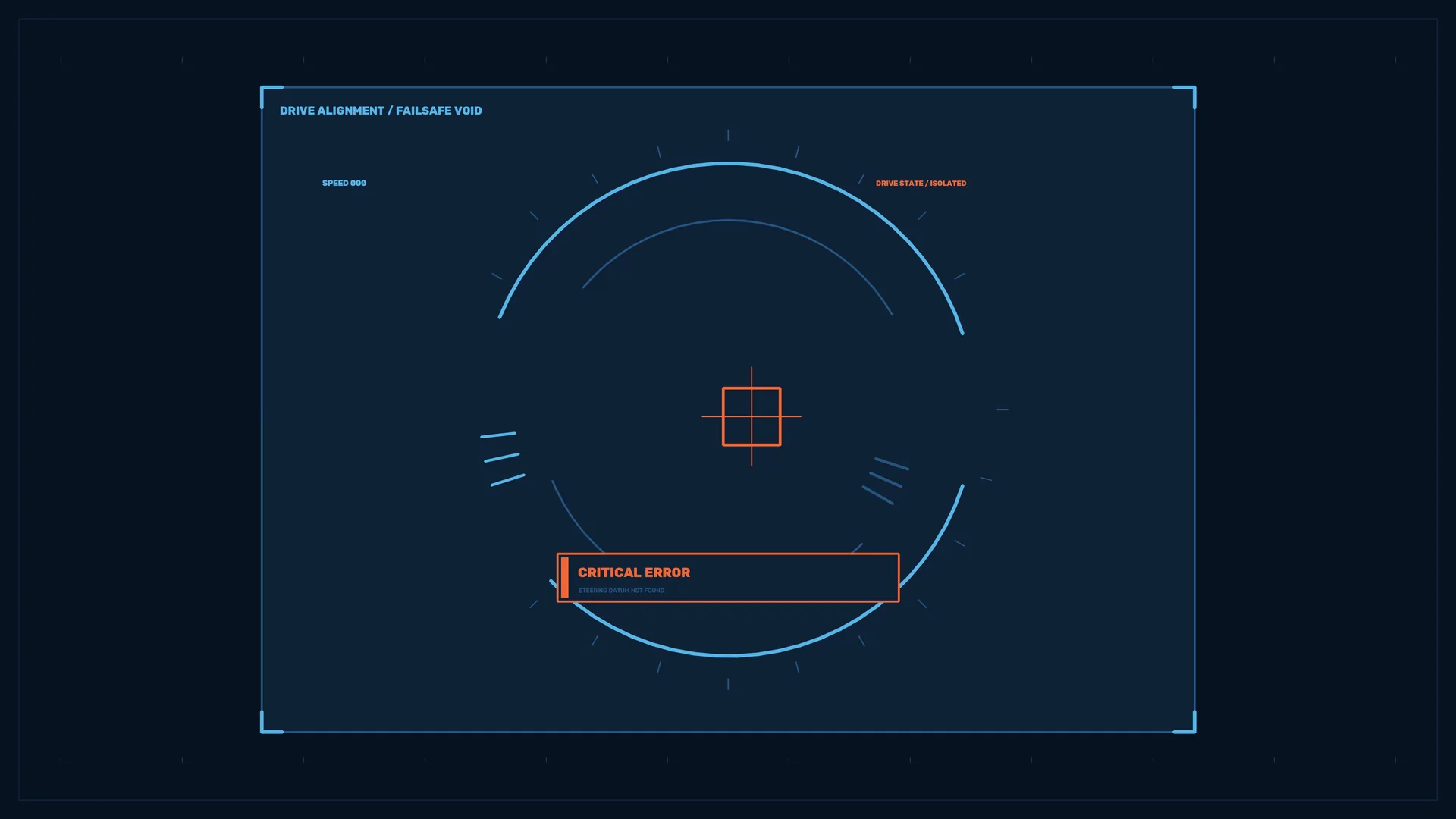 Critical Error Orbital Interface in Blue and Orange — free 3840x2160 4K wallpaper image