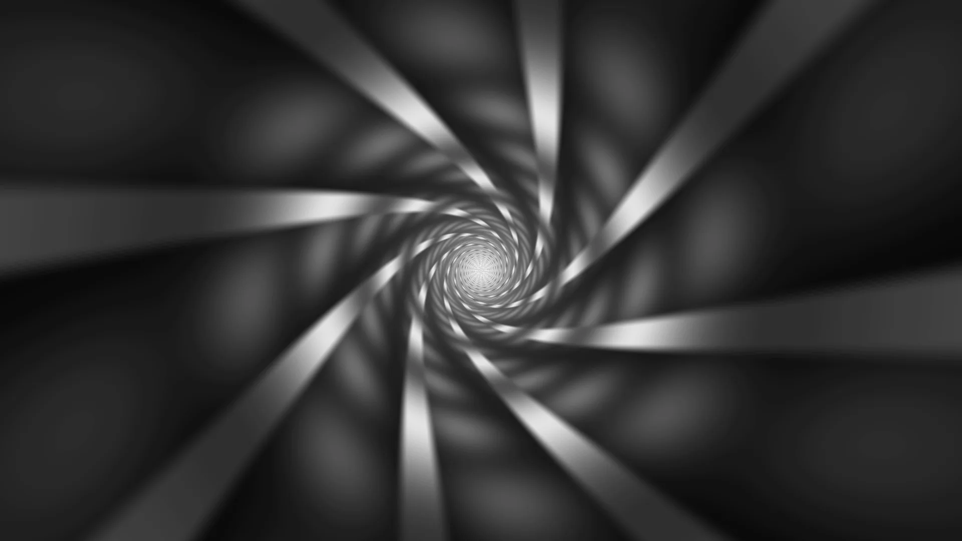 Monochrome radial spiral with converging beams — free 3840x2160 4K wallpaper image