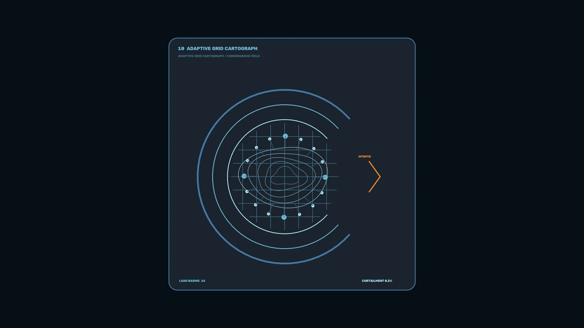 Adaptive cartography grid in blue and orange — free 3840x2160 4K wallpaper image