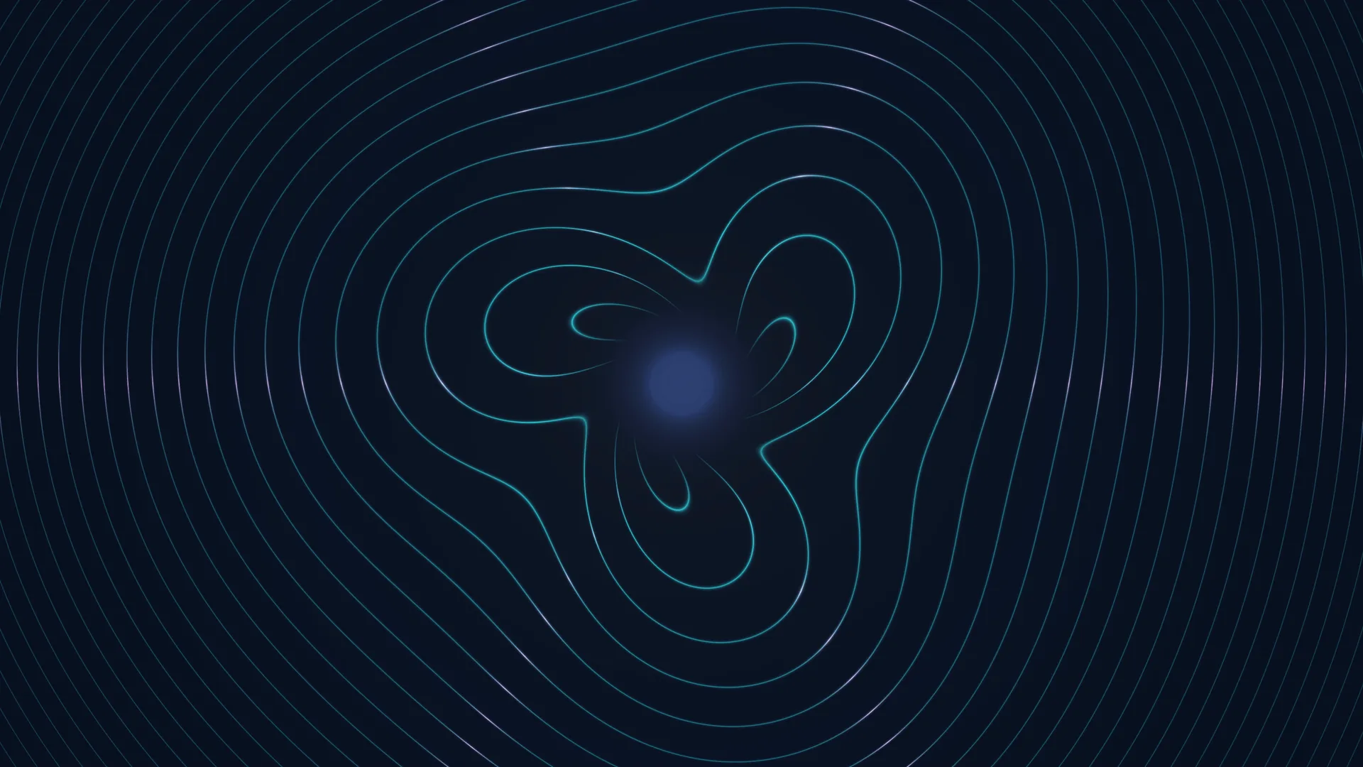 Cyan contour lines around a blue central glow — free 3840x2160 4K wallpaper image