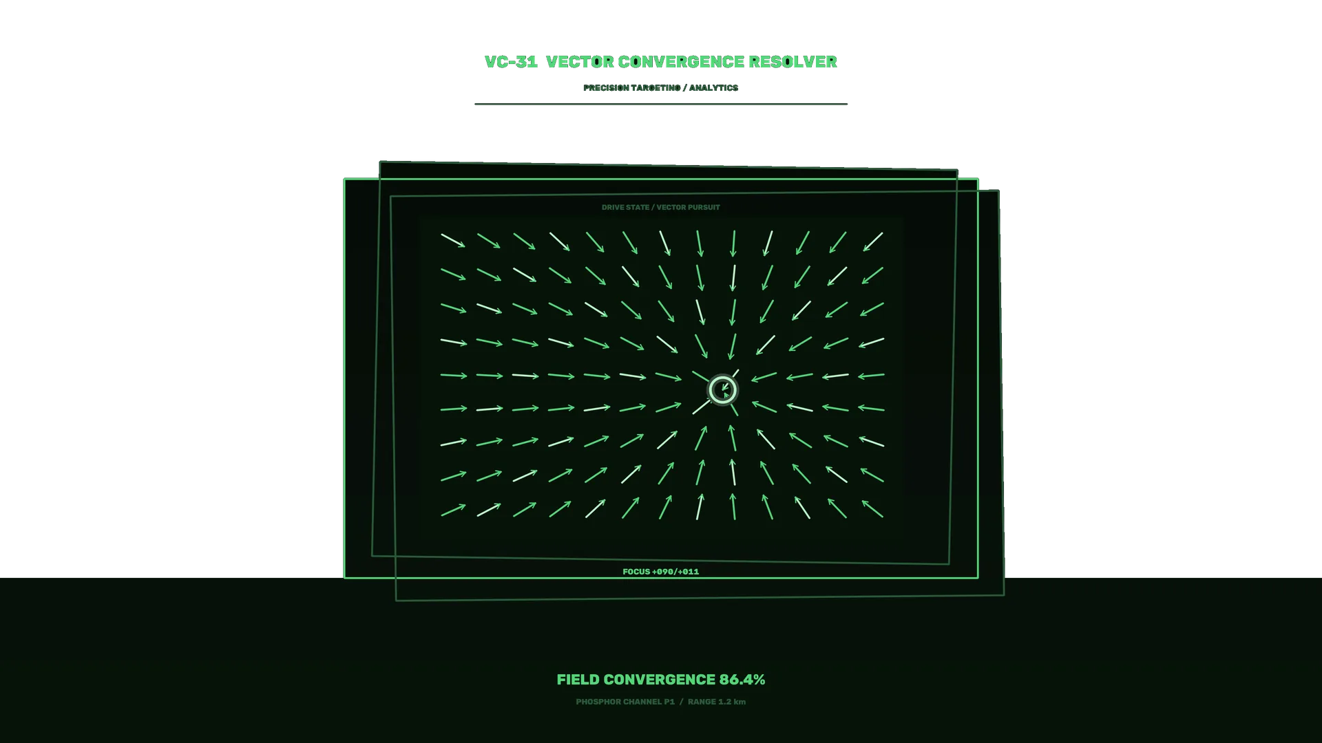 Green vector convergence targeting interface — free 3840x2160 4K wallpaper image
