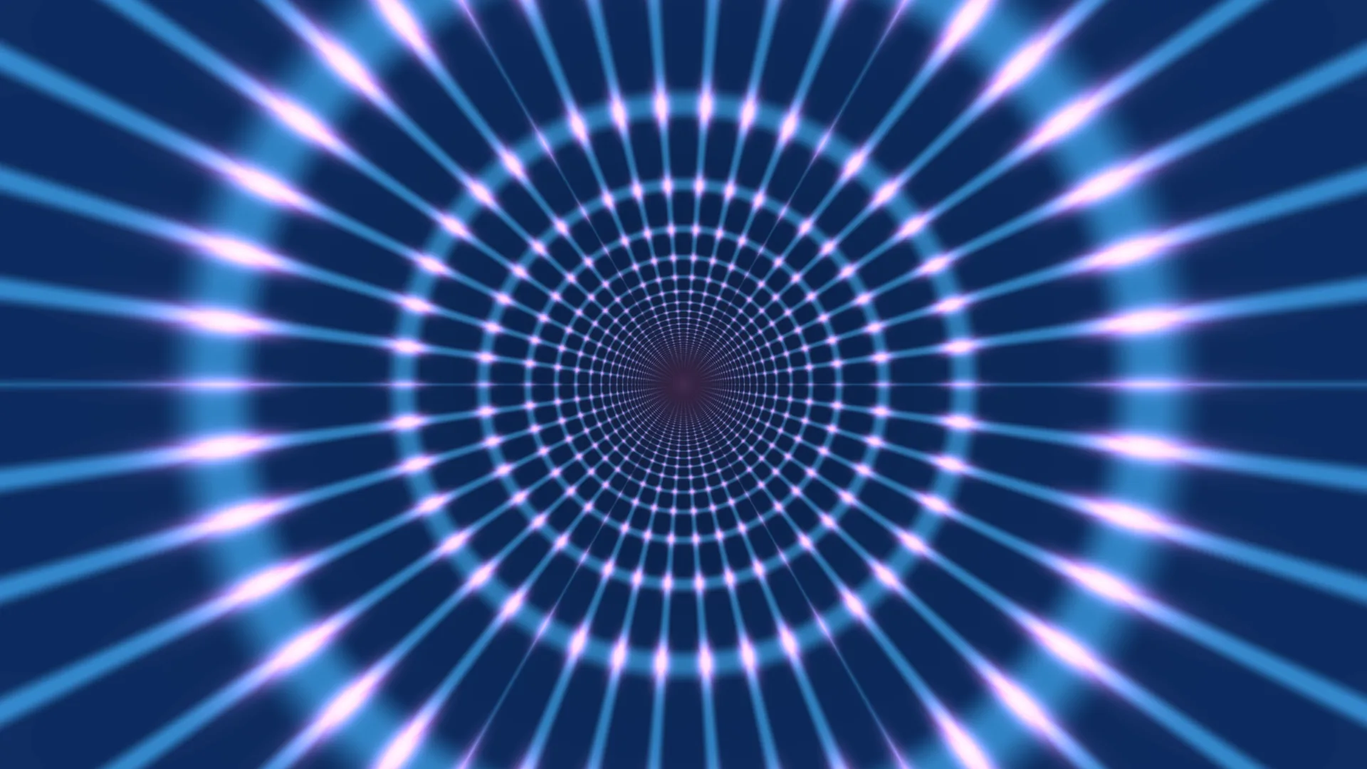 Blue radial tunnel with violet luminous nodes — free 3840x2160 4K wallpaper image