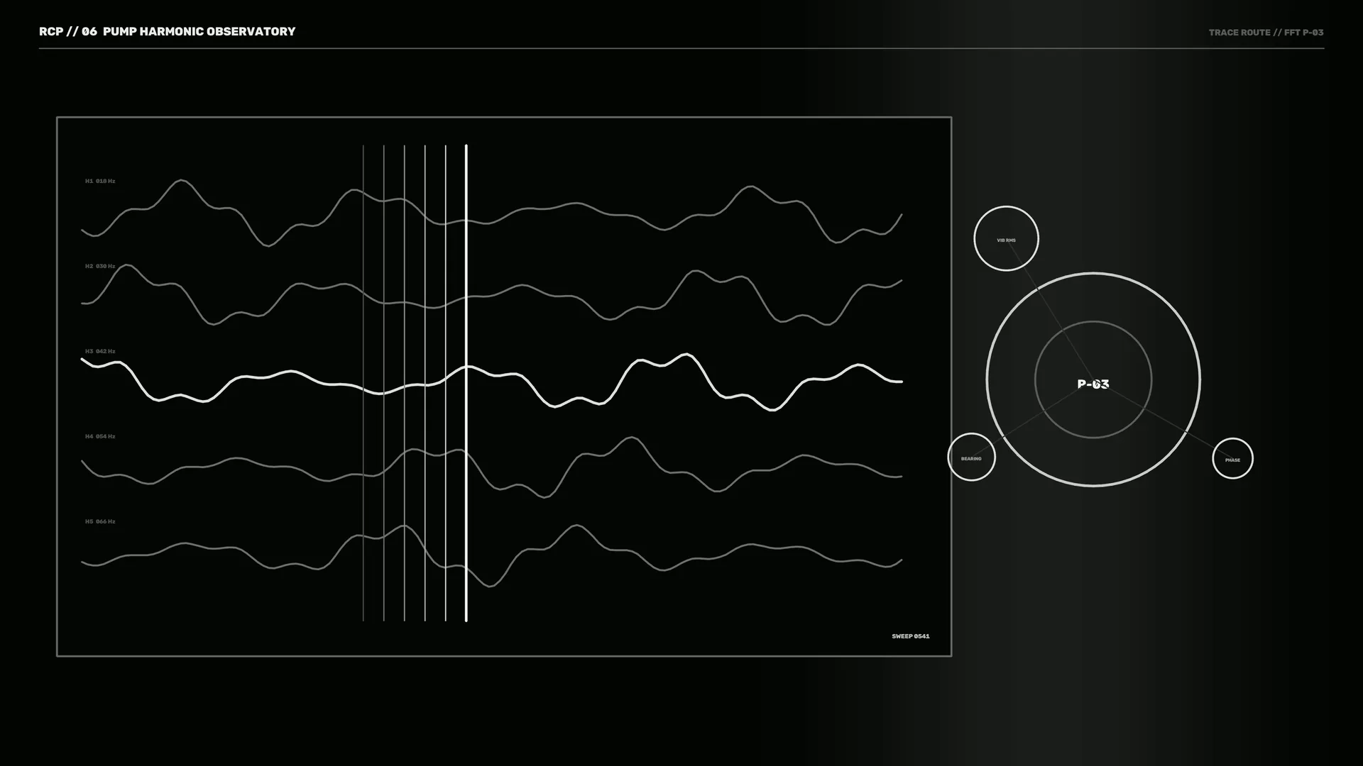 Monochrome waveform observatory diagram — free 3840x2160 4K wallpaper image