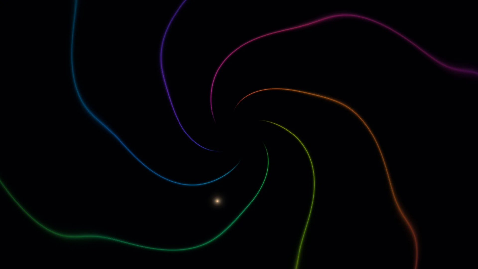 Curved neon trails on a black field — free 3840x2160 4K wallpaper image
