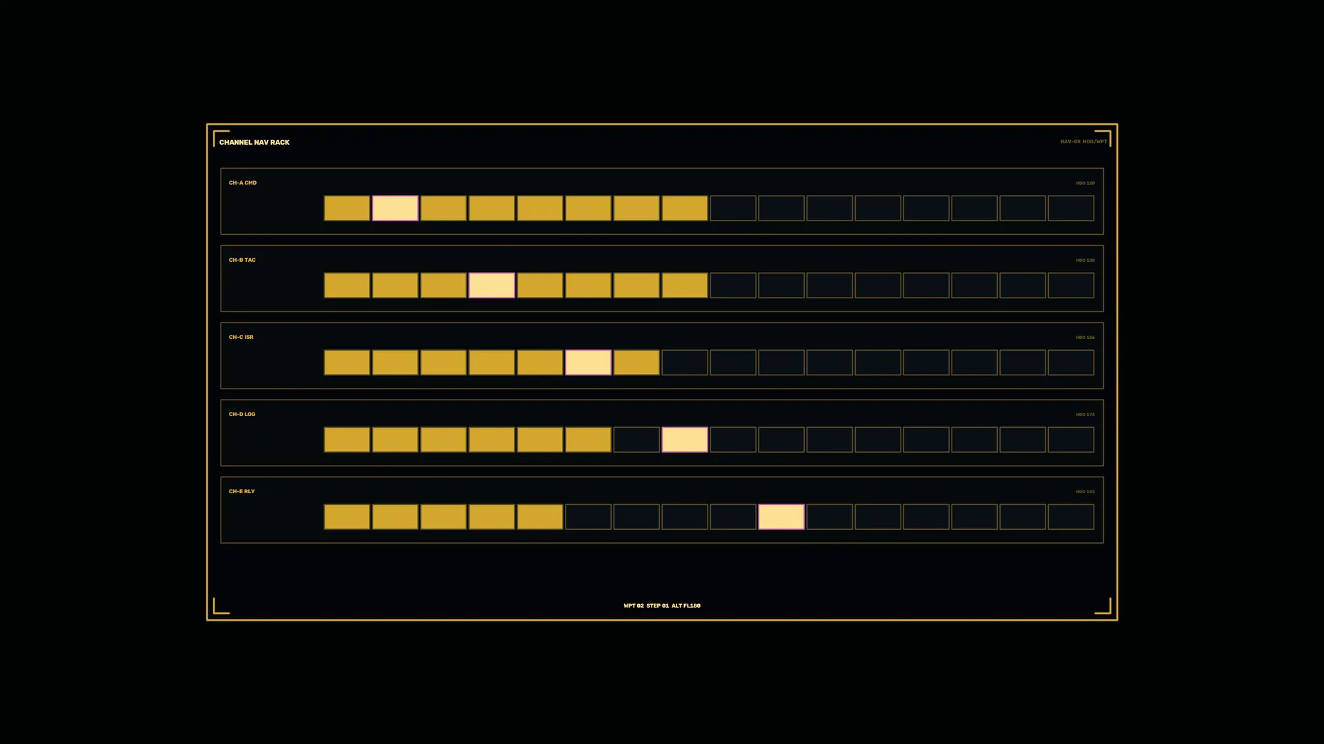 Gold Channel Rack Interface on Black — free 3840x2160 4K wallpaper image
