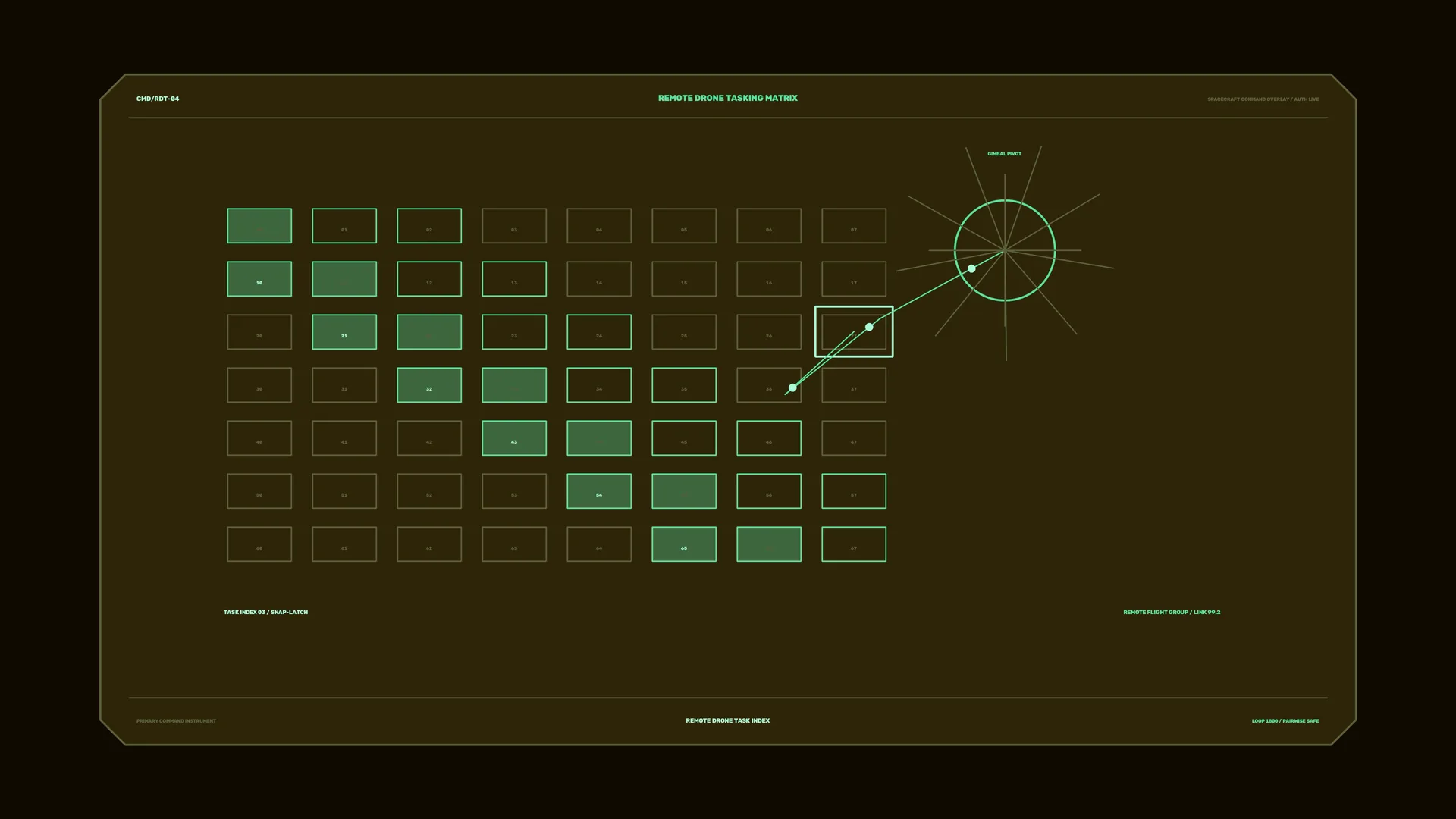 Remote drone tasking matrix with radar geometry — free 3840x2160 4K wallpaper image