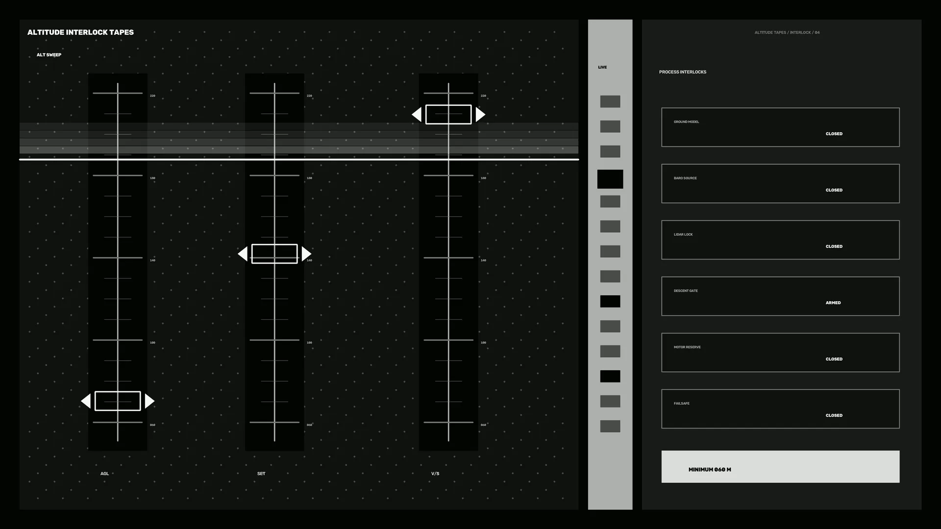 Monochrome altitude interlock interface grid — free 3840x2160 4K wallpaper image