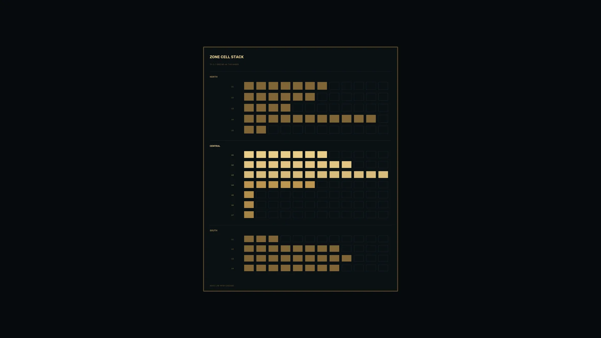 Zone Cell Stack Grid on a Dark Technical Panel — free 3840x2160 4K wallpaper image