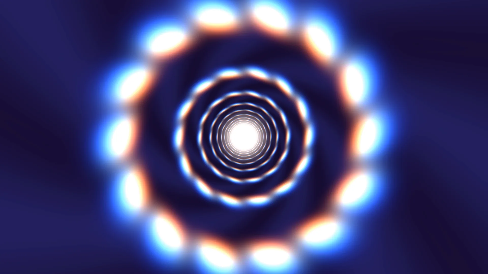 Concentric blue and amber light rings — free 3840x2160 4K wallpaper image
