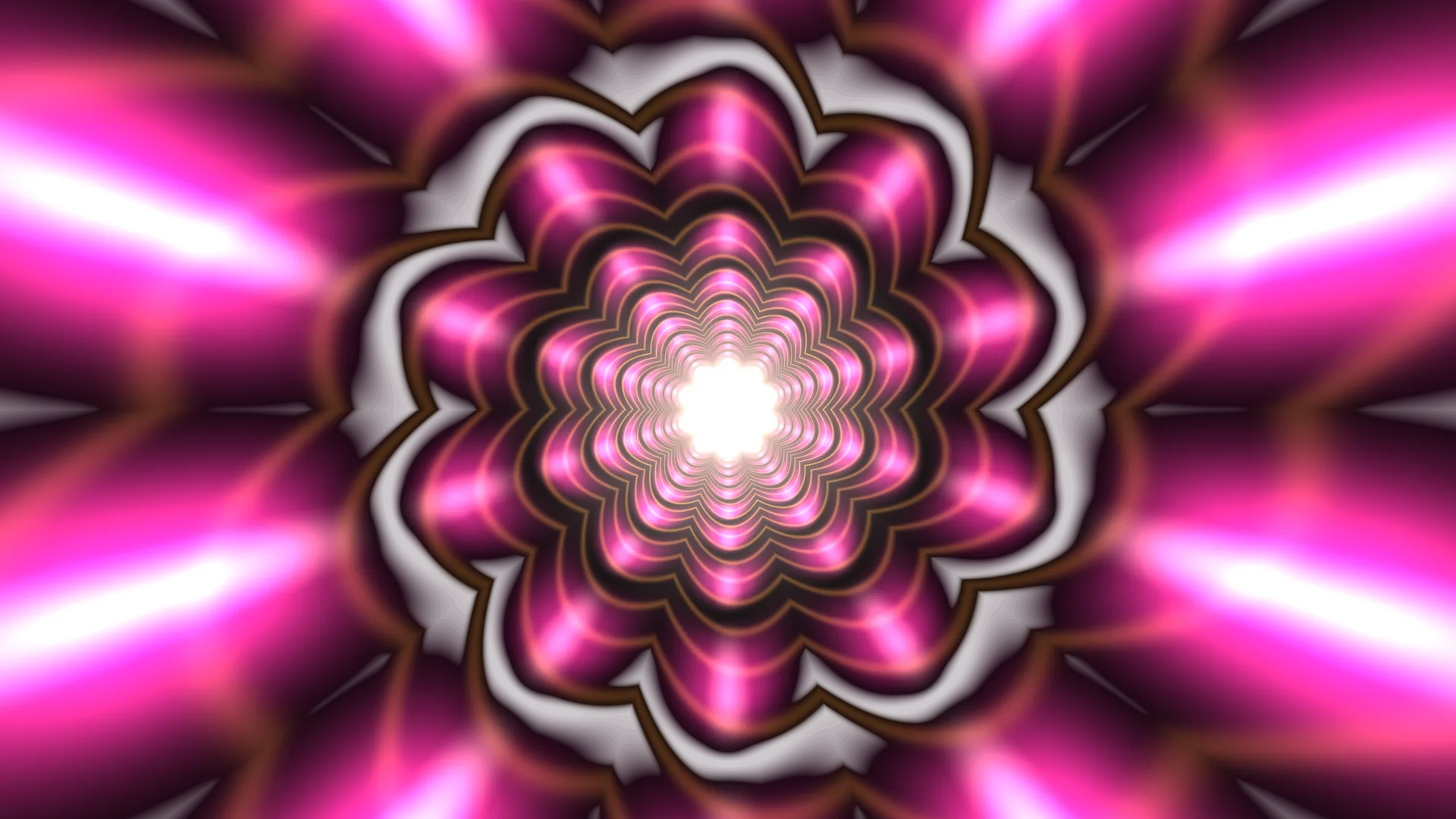 Radial magenta flower with luminous concentric petals — free 3840x2160 4K wallpaper image