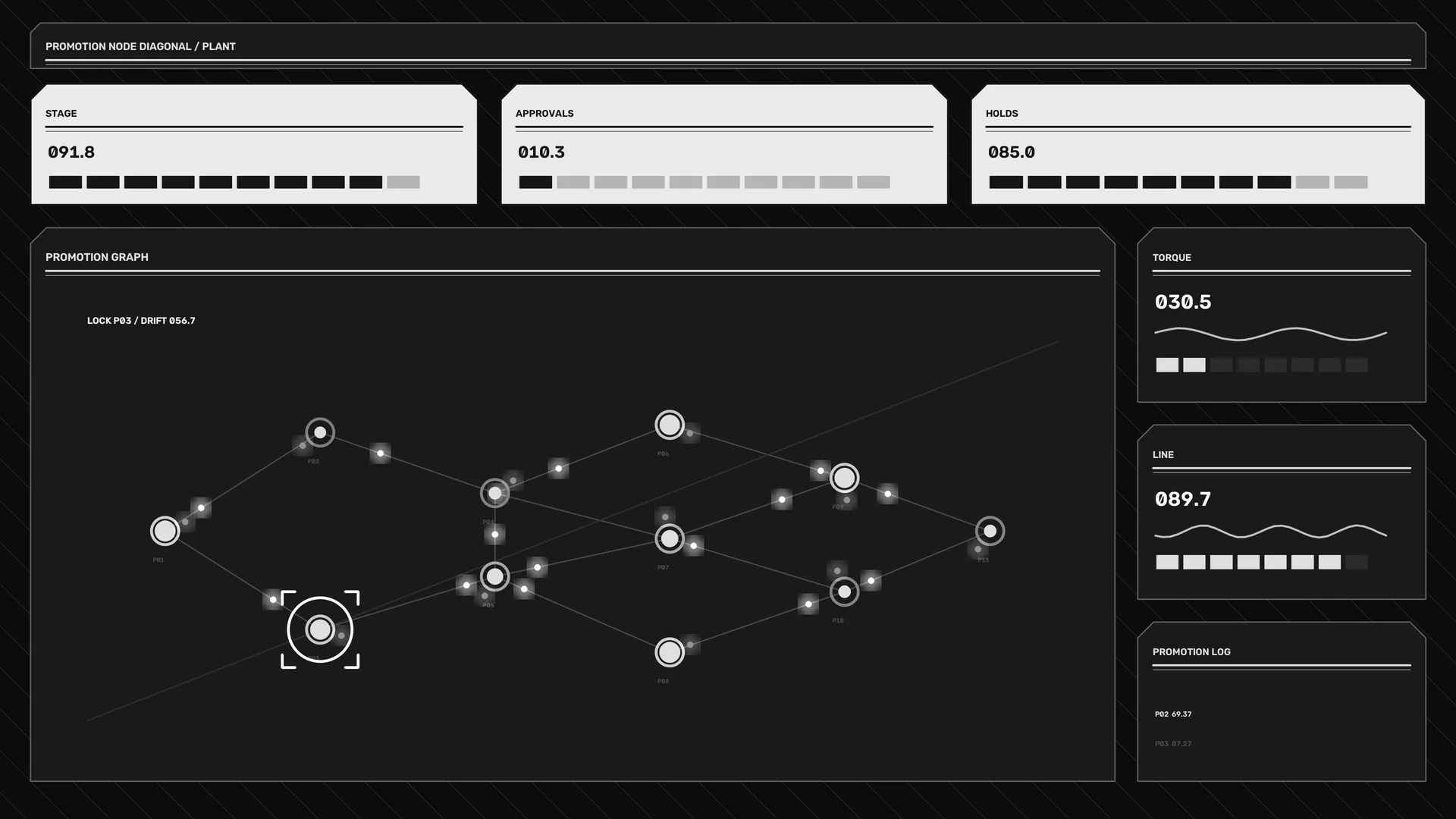 Monochrome promotion network control dashboard — free 3840x2160 4K wallpaper image