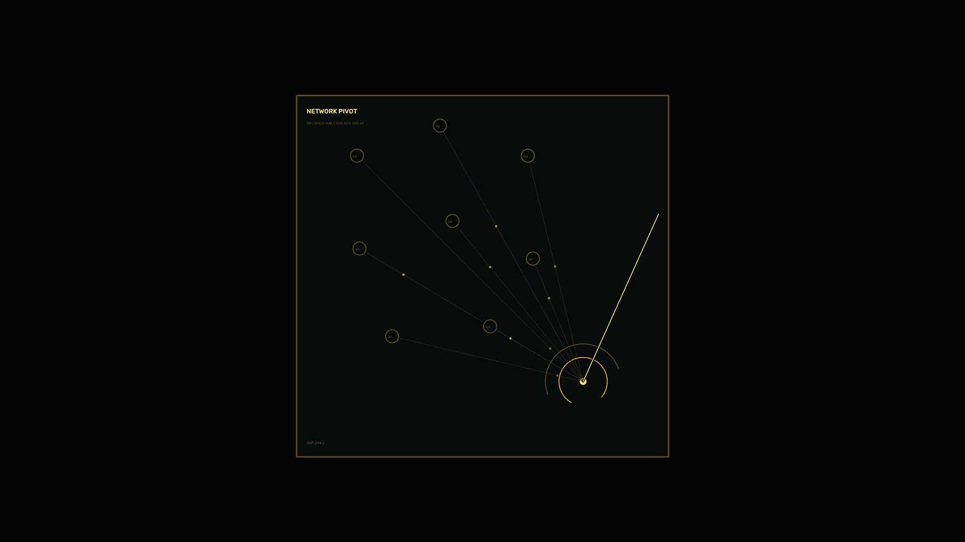 Gold radial network diagram on black — free 3840x2160 4K wallpaper image