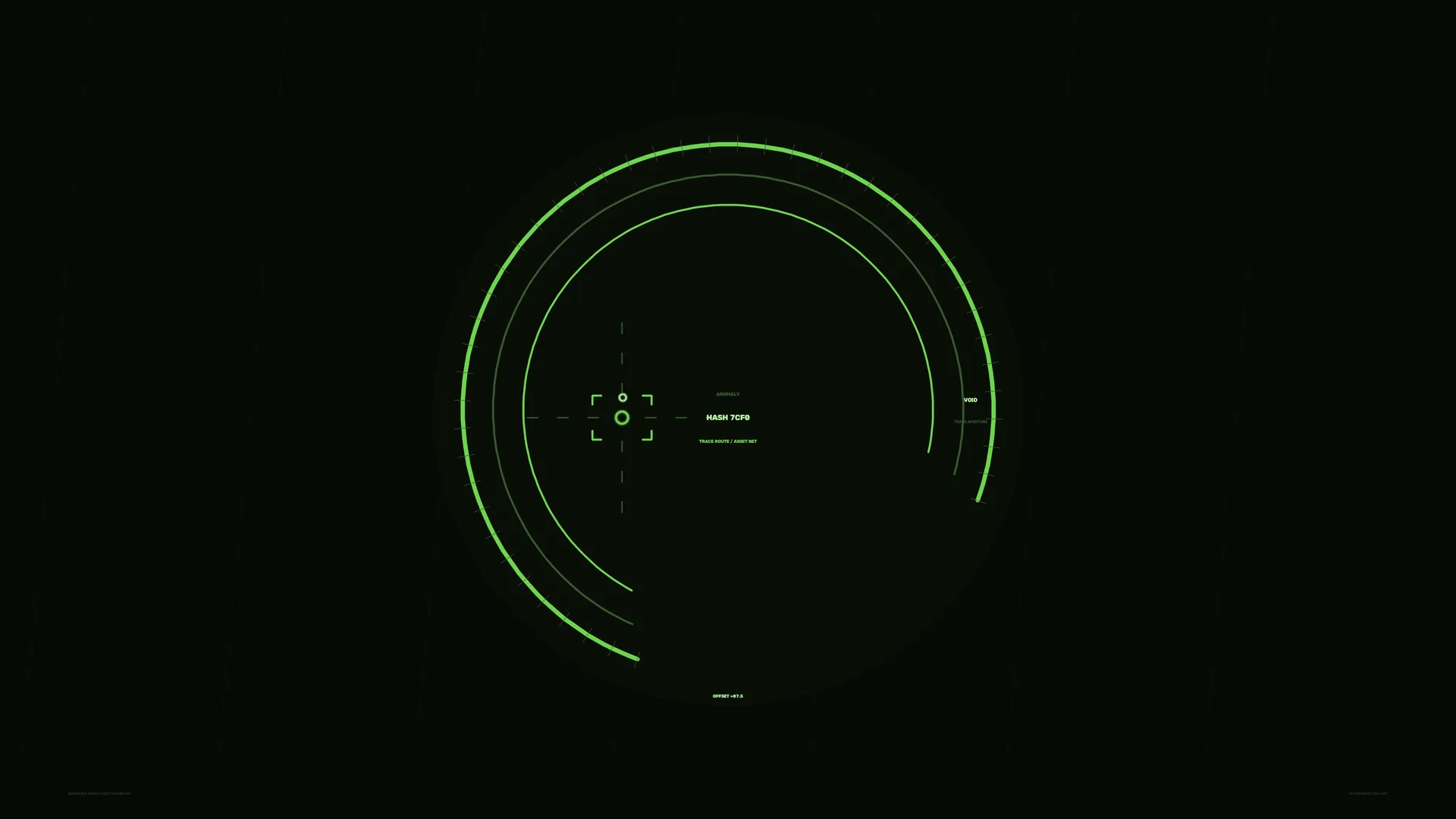 Neon green circular targeting interface — free 3840x2160 4K wallpaper image