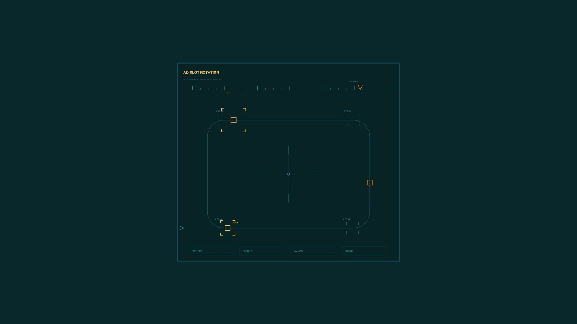 Teal targeting interface with orange markers — free 3840x2160 4K wallpaper image
