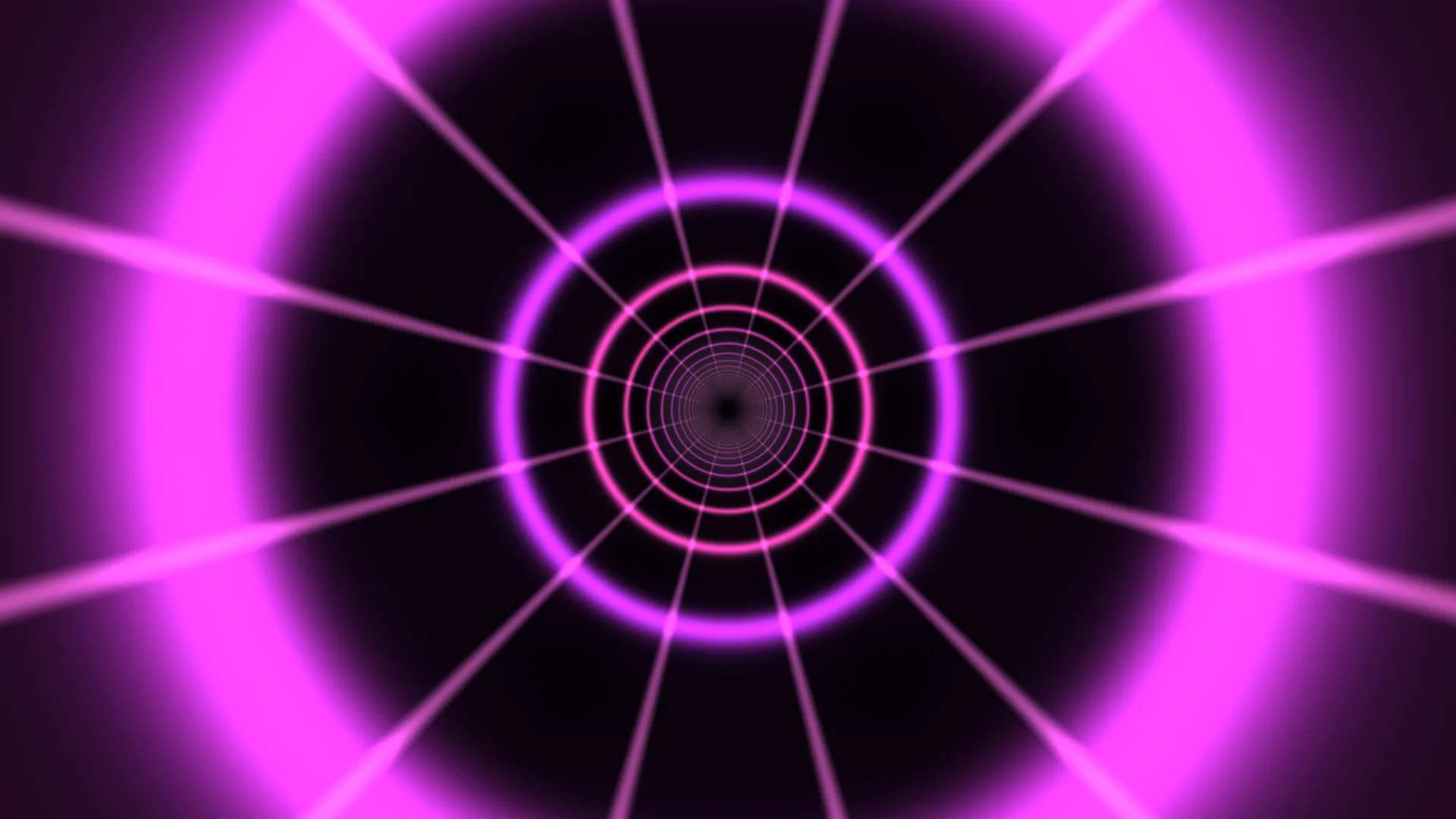 Magenta radial rings on a dark tunnel grid — free 3840x2160 4K wallpaper image