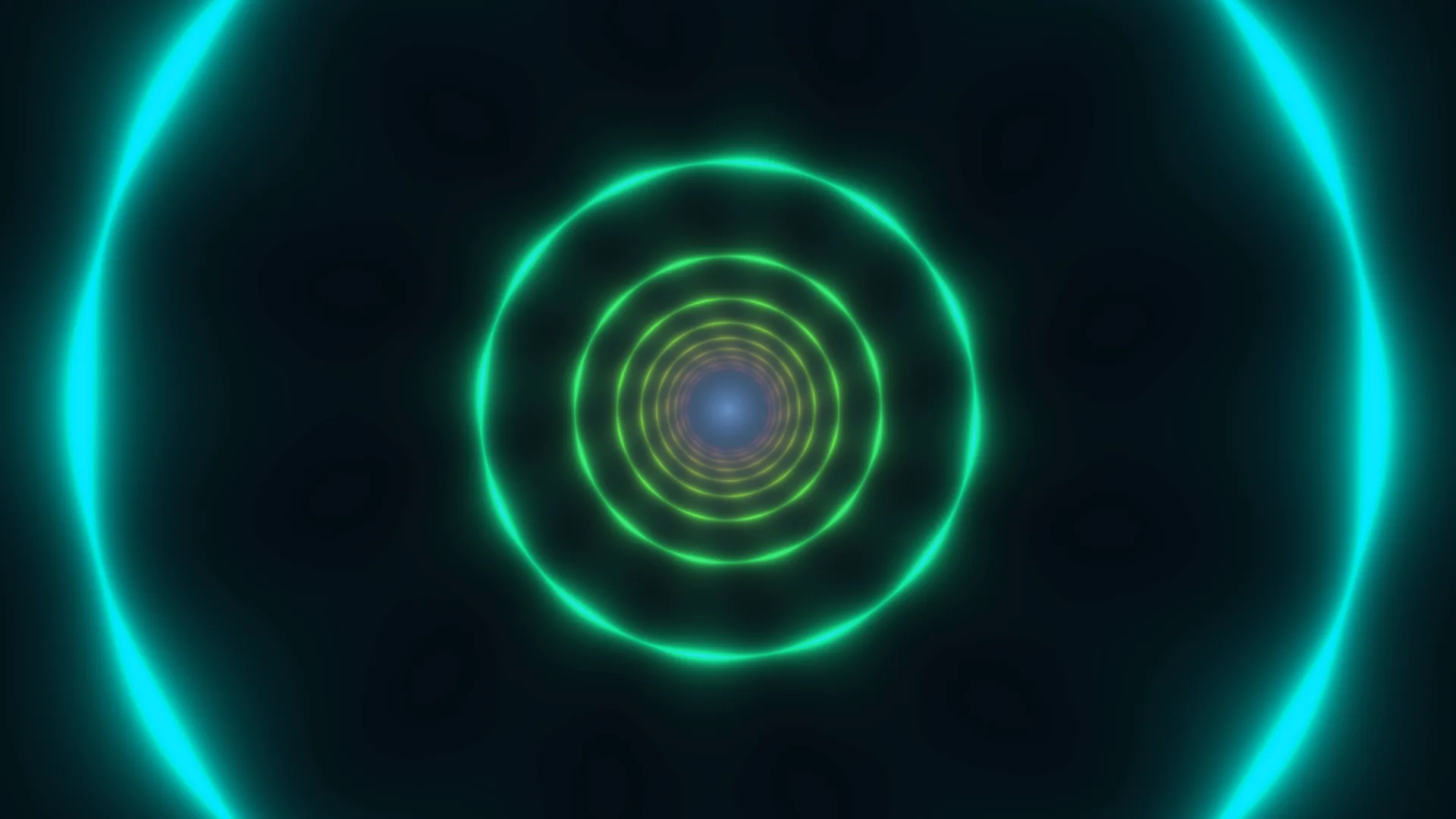 Concentric neon rings around a blue centre — free 3840x2160 4K wallpaper image