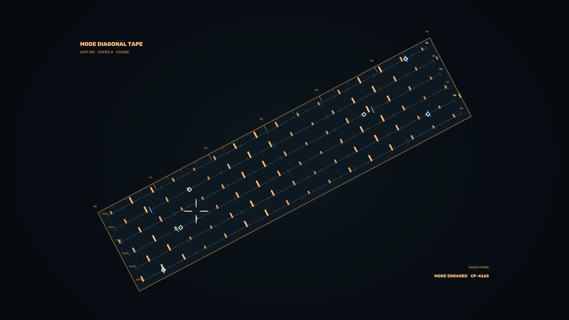 Diagonal tape machine control schematic — free 3840x2160 4K wallpaper image