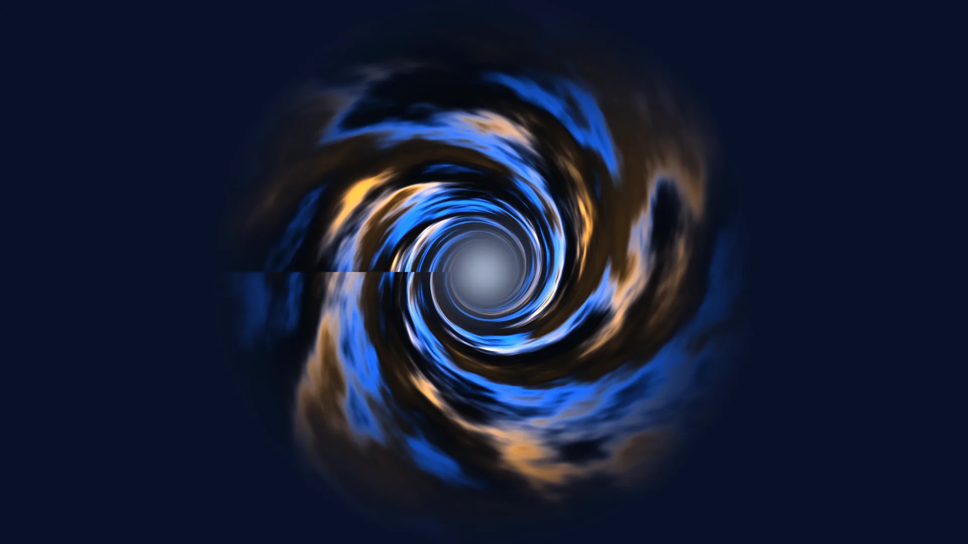 Blue and amber concentric vortex on navy — free 3840x2160 4K wallpaper image