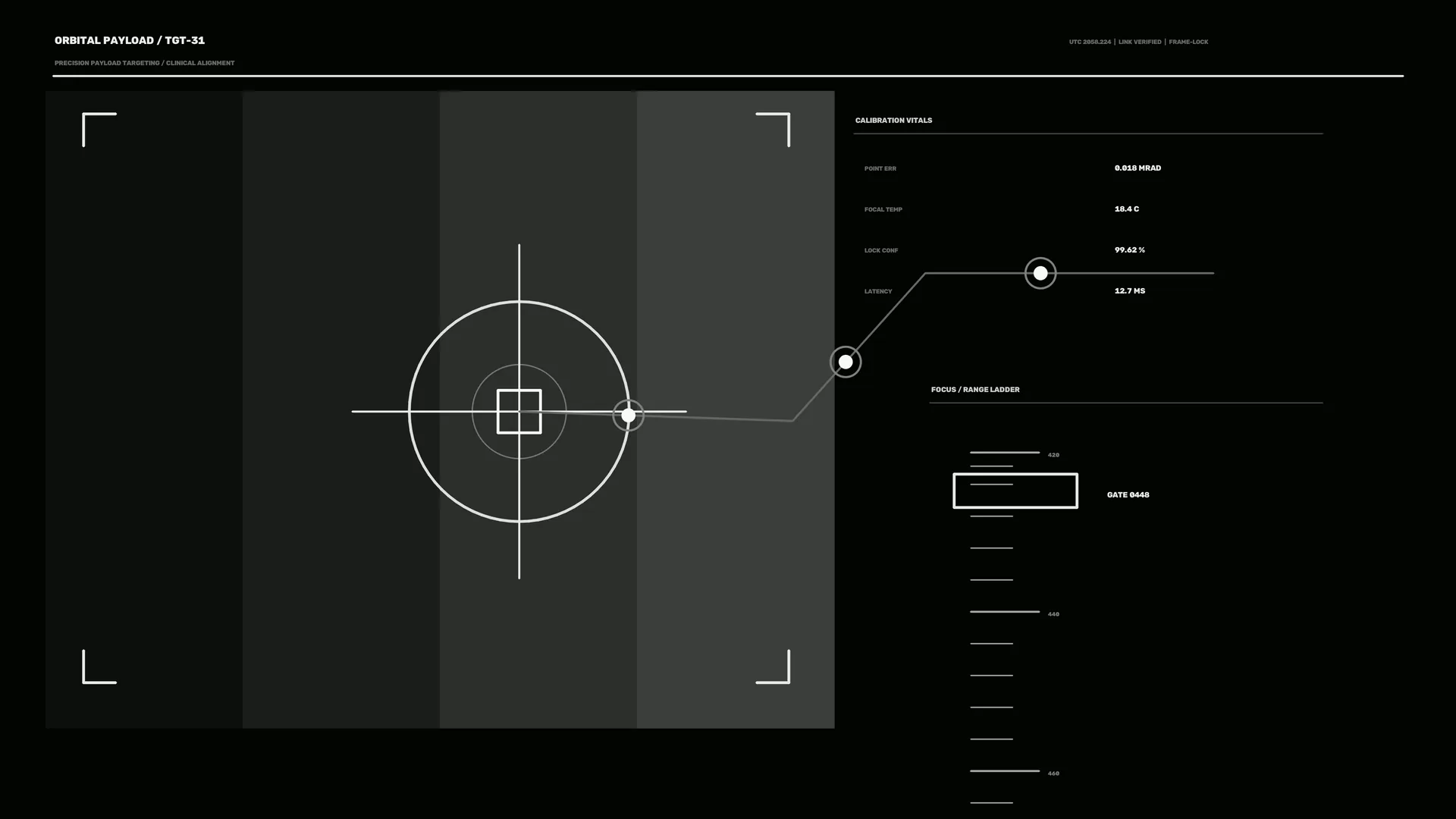 Orbital targeting schematic with calibration geometry — free 3840x2160 4K wallpaper image