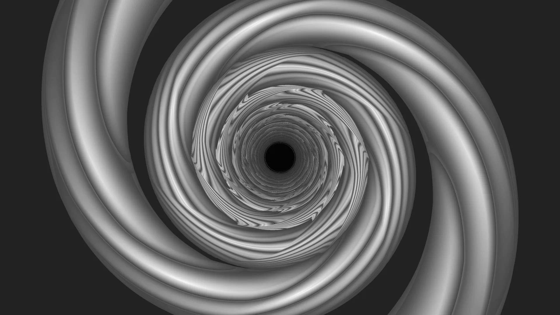 Monochrome spiral tunnel with concentric ridges — free 3840x2160 4K wallpaper image