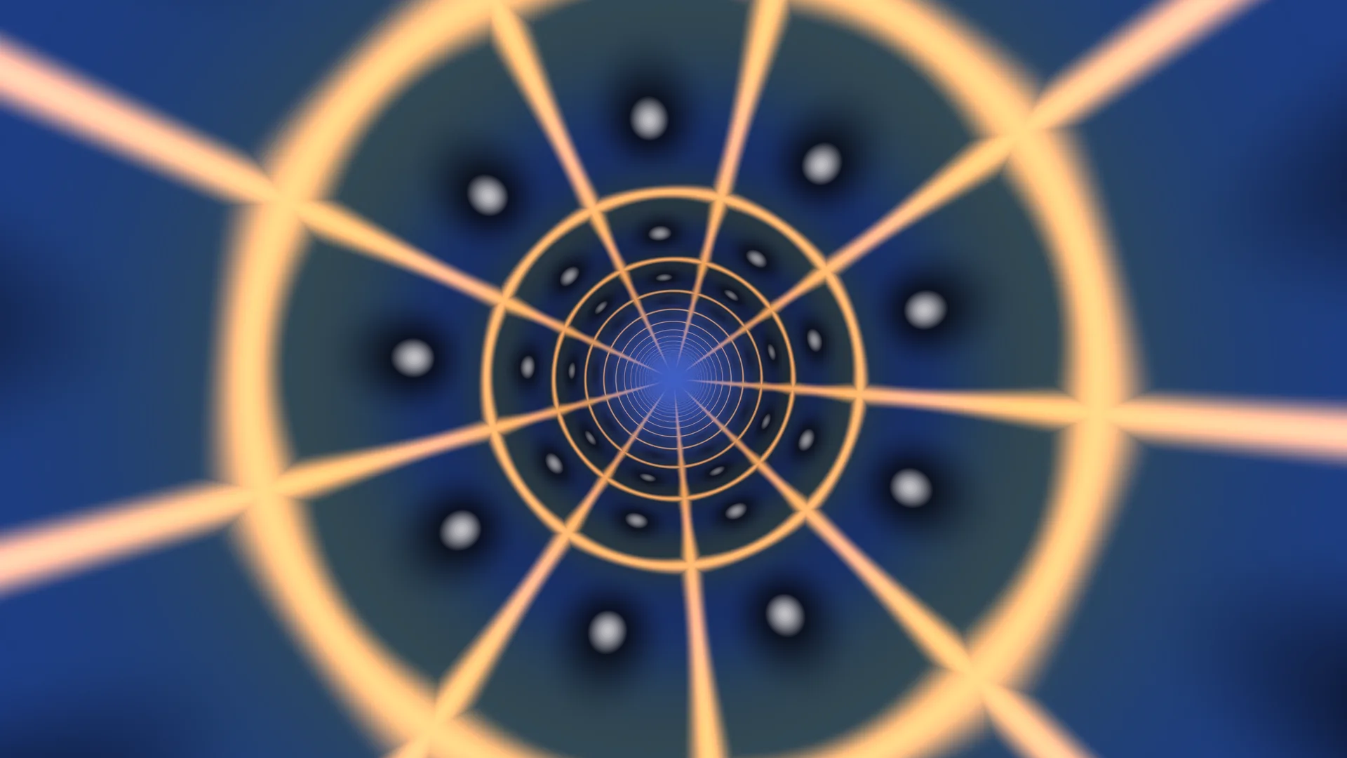Concentric orange rings in a blue radial field — free 3840x2160 4K wallpaper image