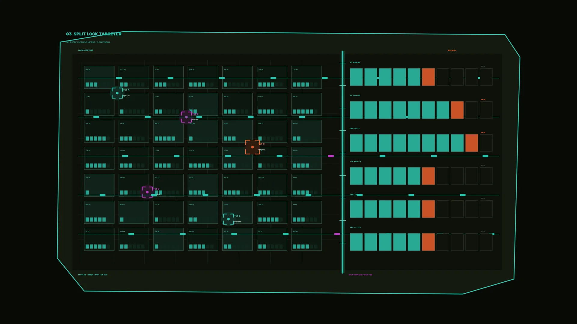 Teal tactical grid with segmented status bars — free 3840x2160 4K wallpaper image