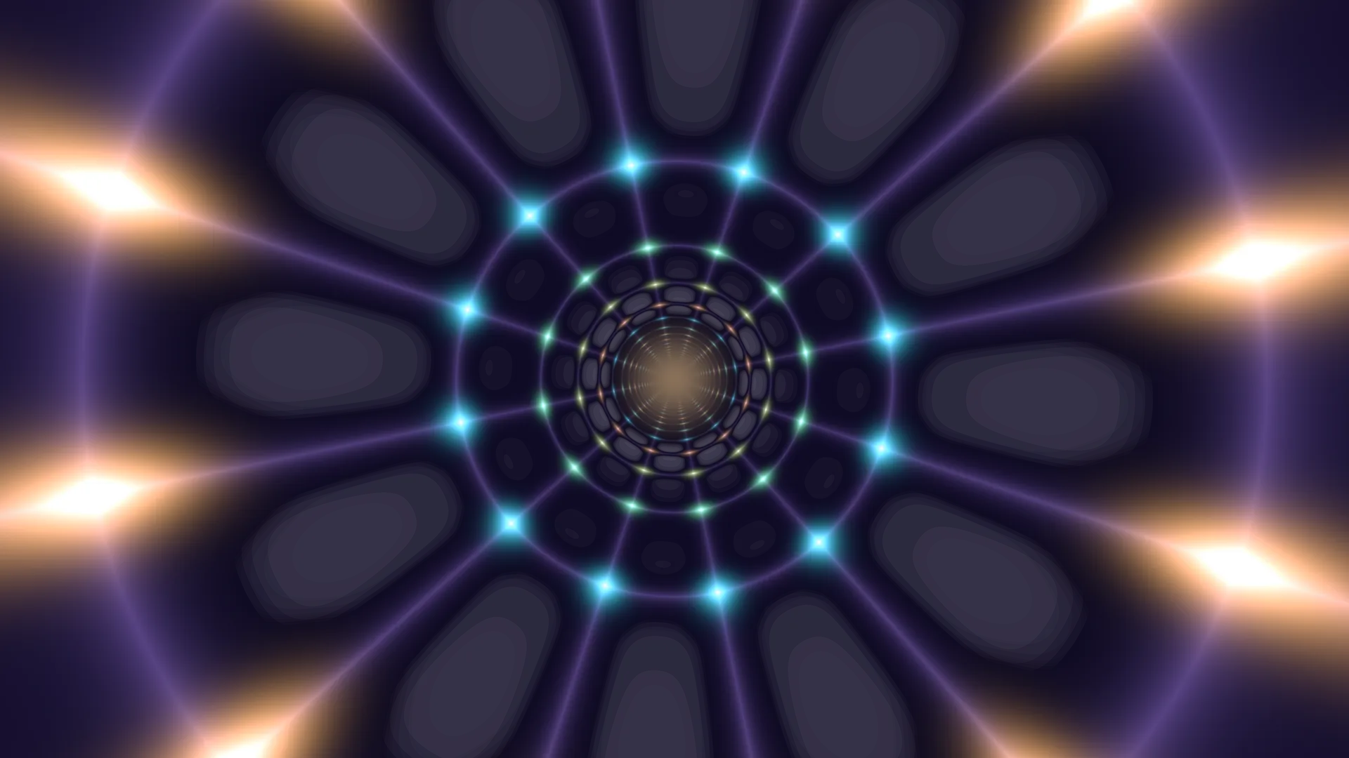 Concentric neon rings with radial light geometry — free 3840x2160 4K wallpaper image