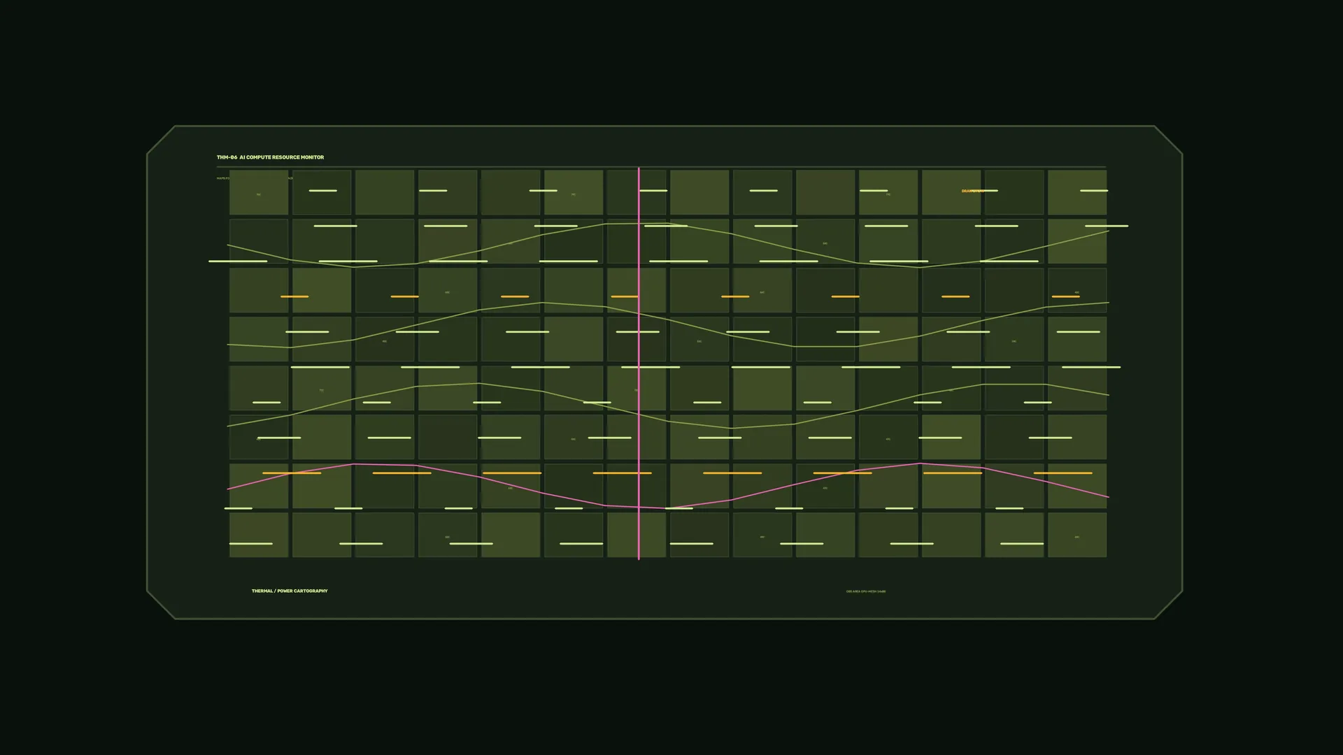Dark green computational grid with signal traces — free 3840x2160 4K wallpaper image