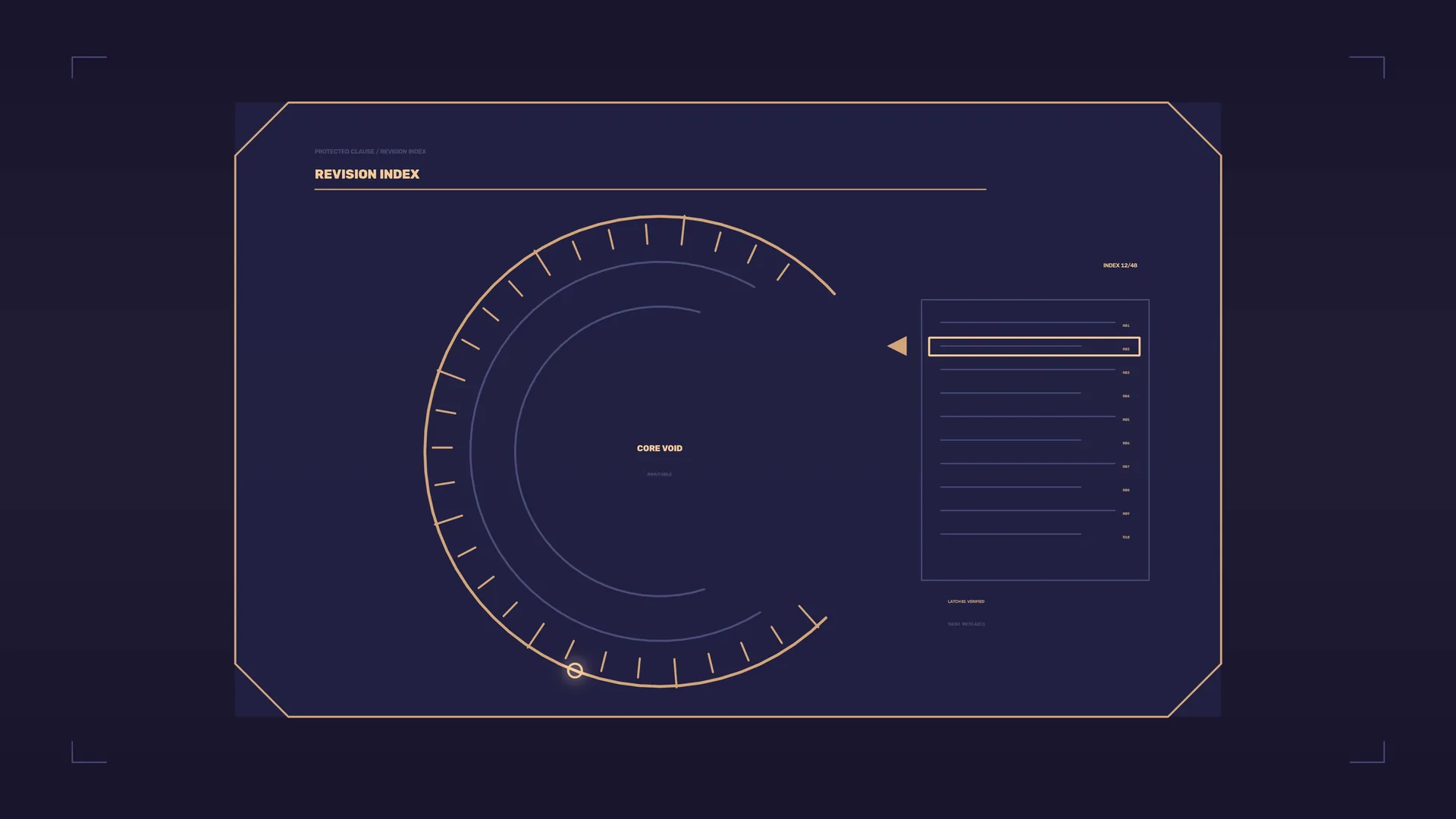 Angular revision index with circular dial geometry — free 3840x2160 4K wallpaper image