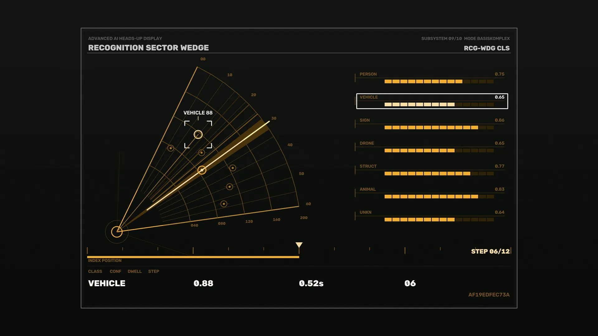 Amber recognition sector wedge interface — free 3840x2160 4K wallpaper image