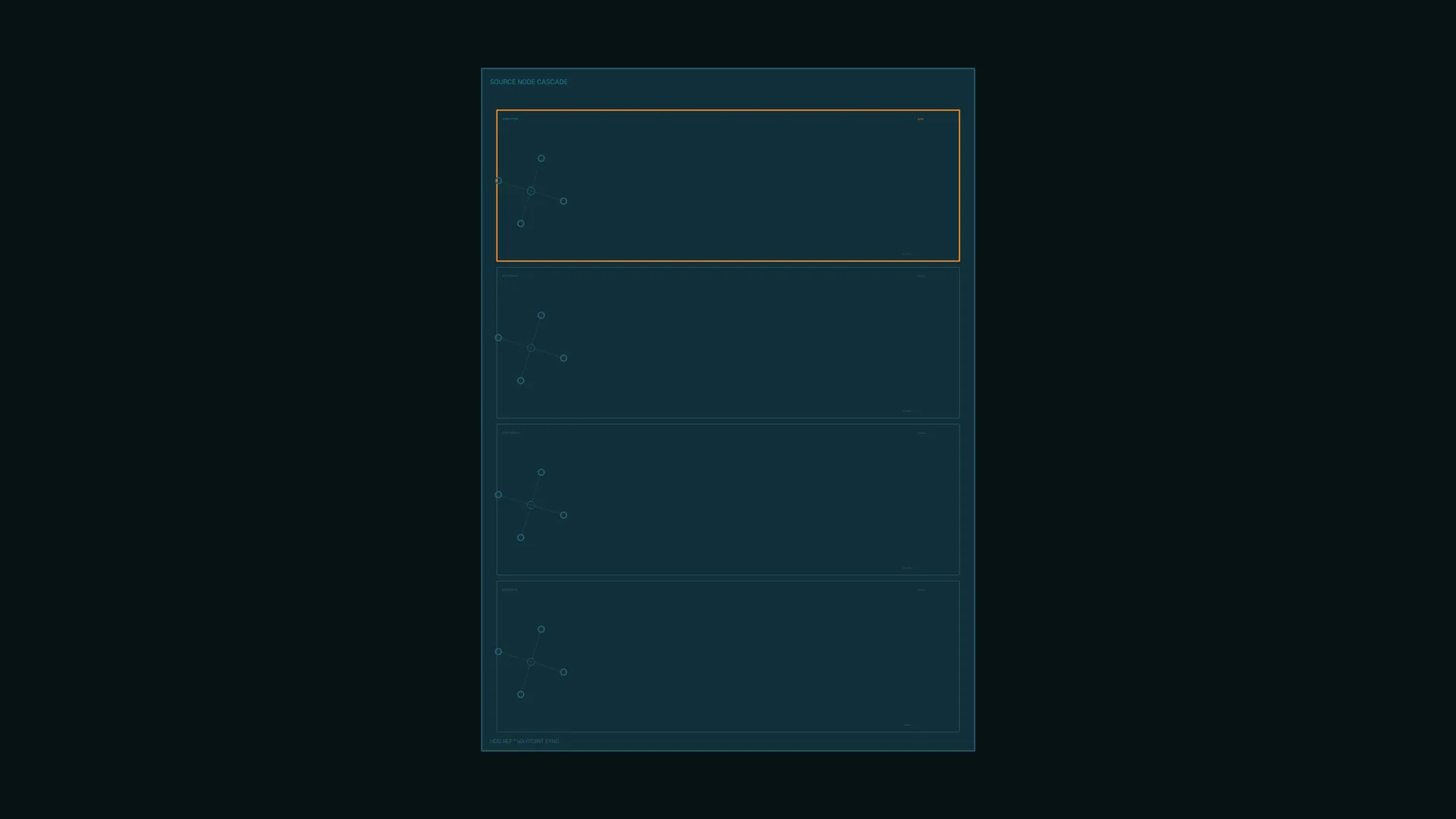 Dark teal node cascade interface diagram — free 3840x2160 4K wallpaper image