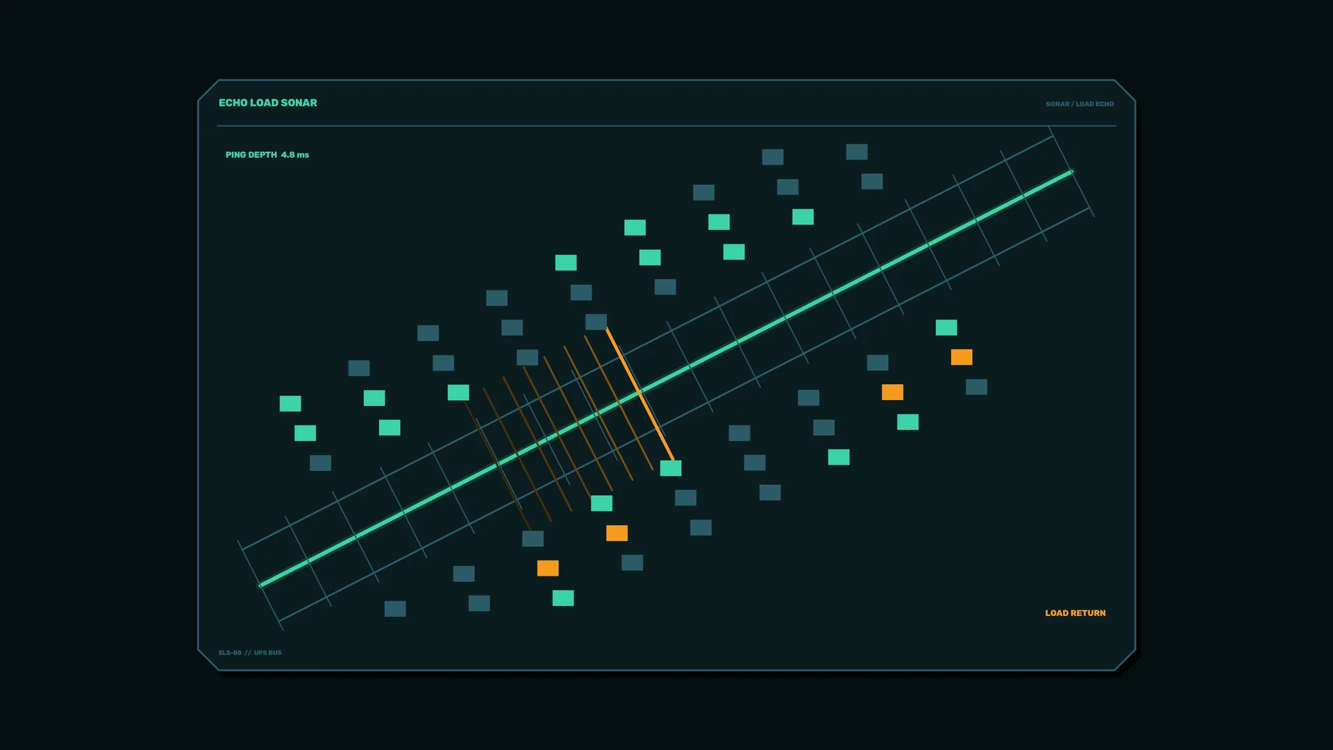 Echo load sonar grid with neon signal path — free 3840x2160 4K wallpaper image