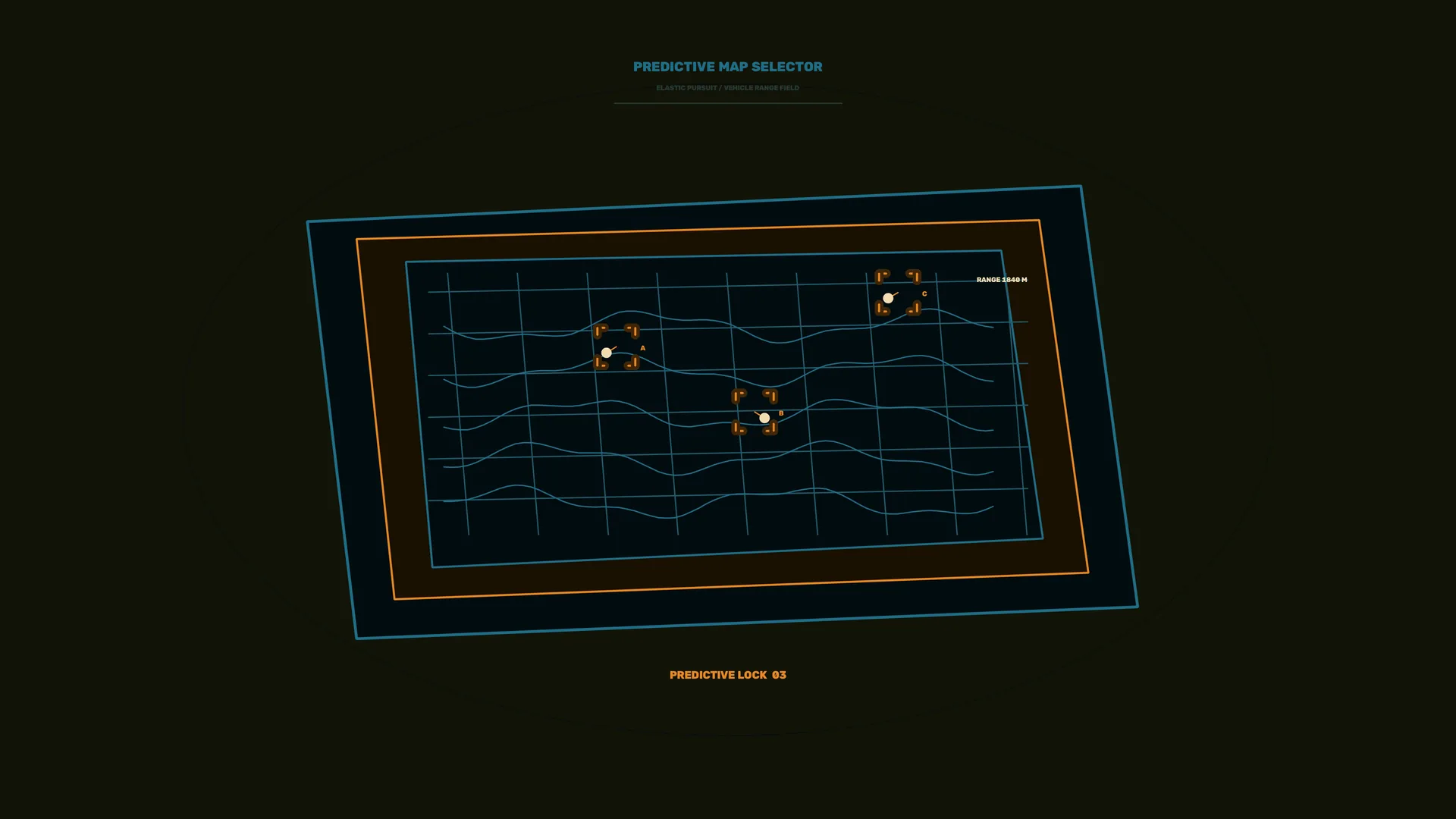 Predictive map selector with orbital grid geometry — free 3840x2160 4K wallpaper image