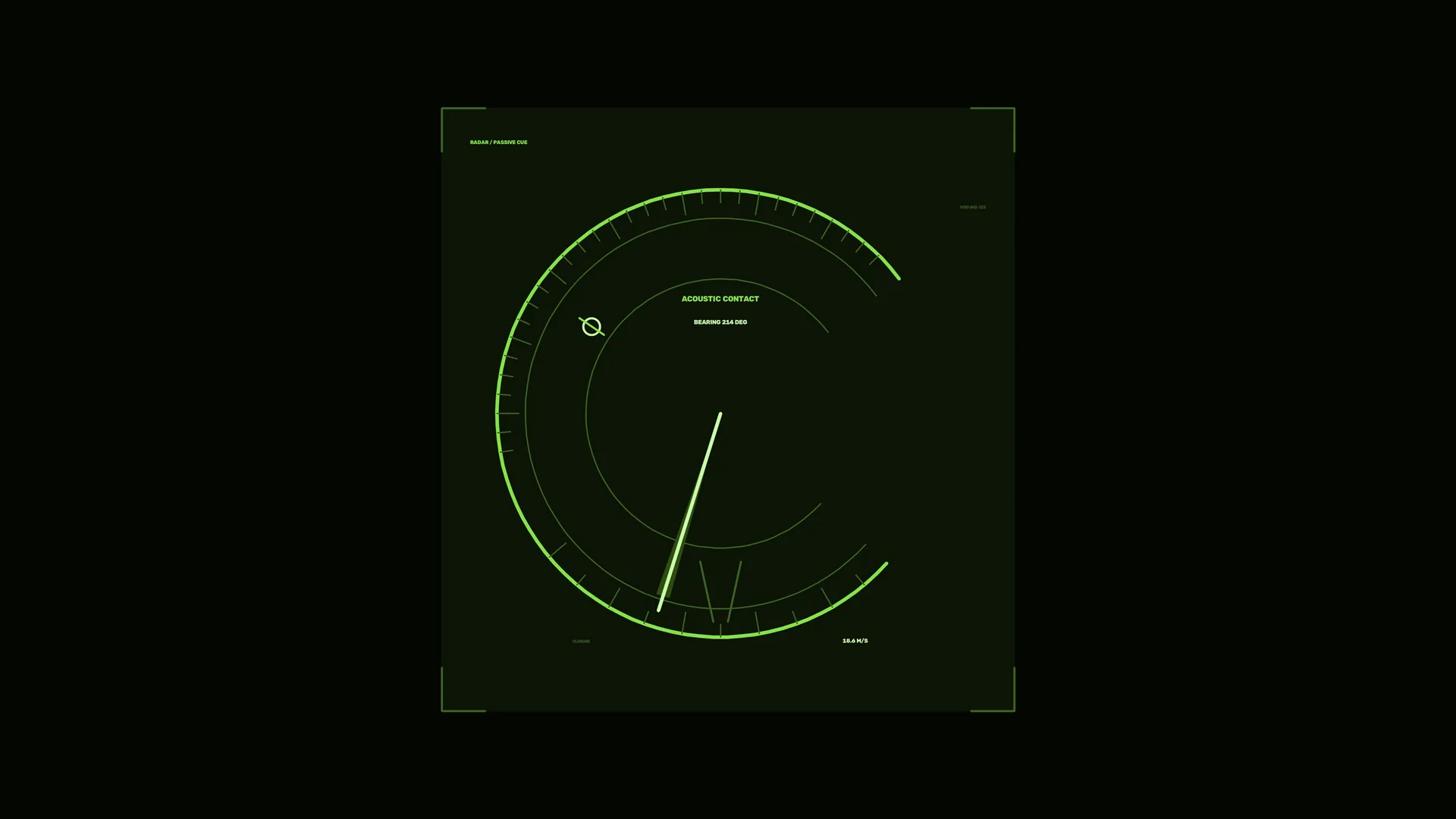 Neon green acoustic radar interface on black — free 3840x2160 4K wallpaper image