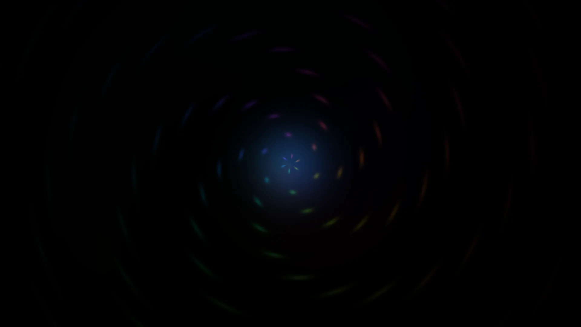 Concentric spectral arcs around a blue core — free 3840x2160 4K wallpaper image