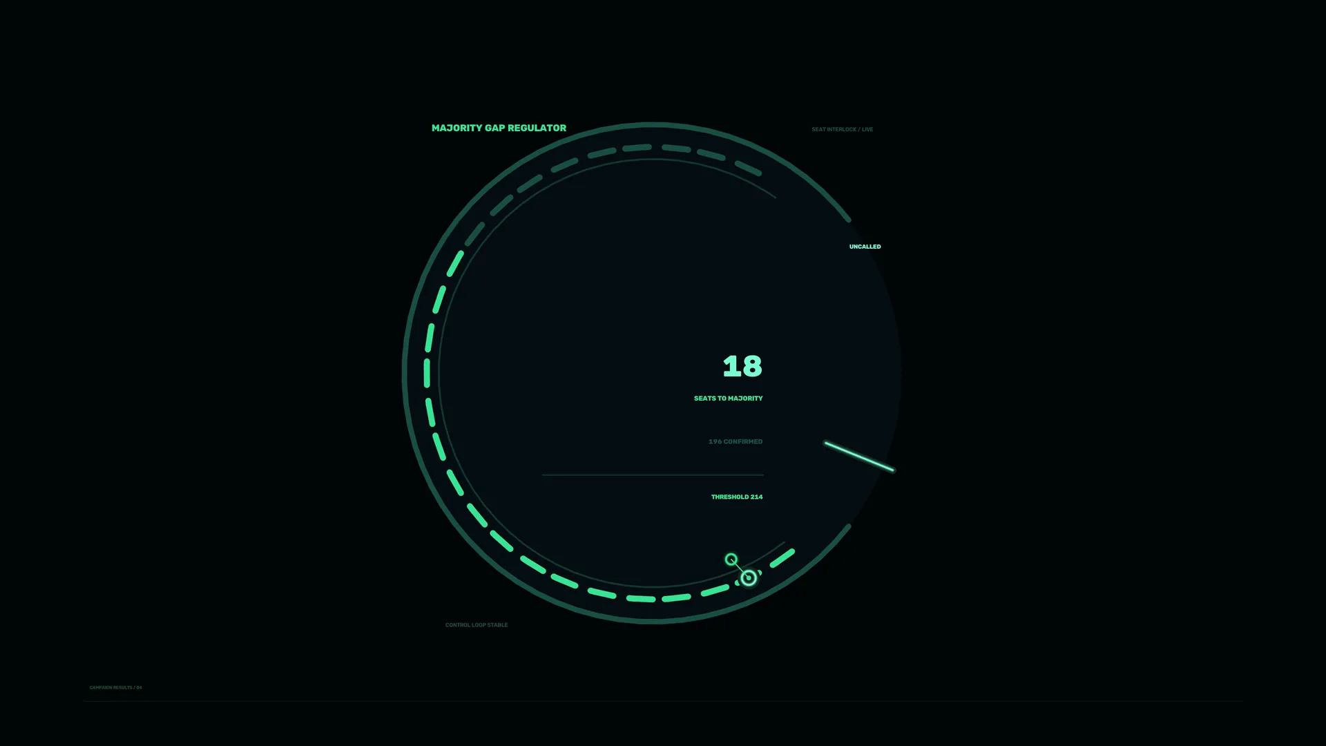 Neon circular control interface on black — free 3840x2160 4K wallpaper image