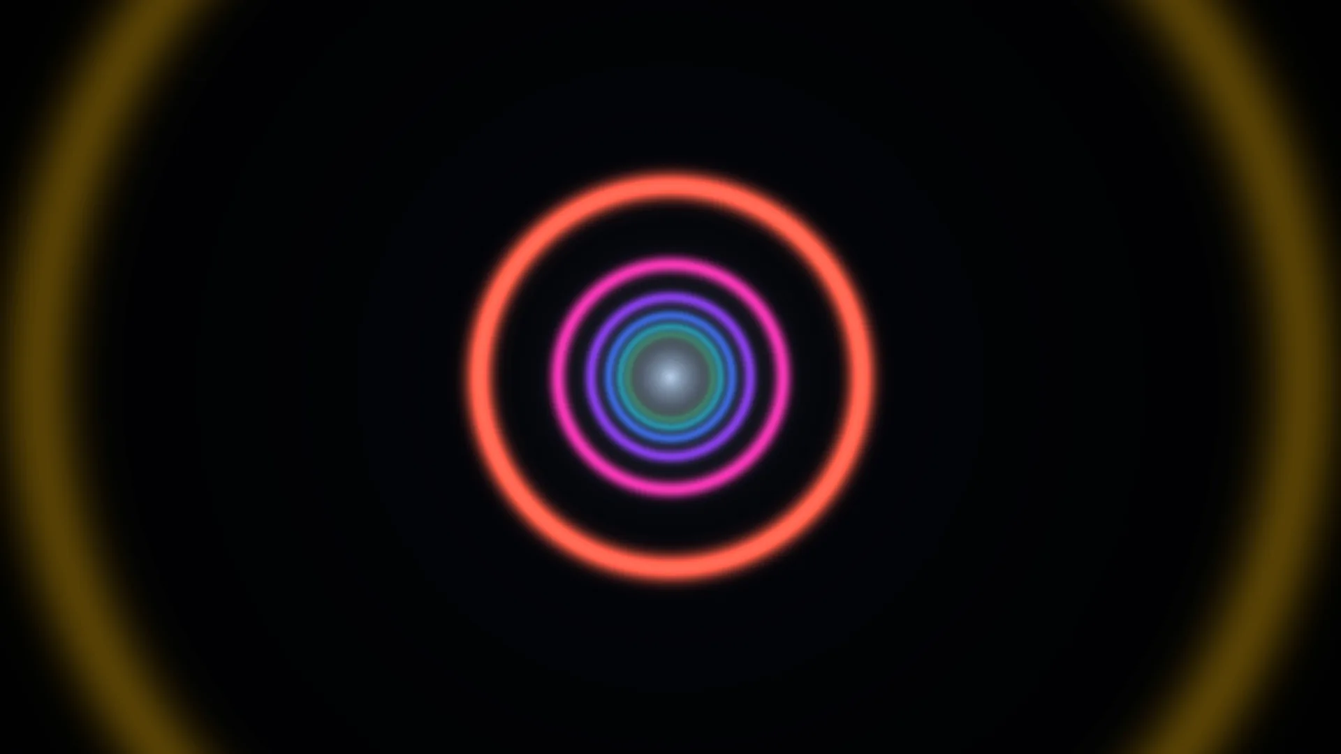 Concentric neon rings on a black field — free 3840x2160 4K wallpaper image