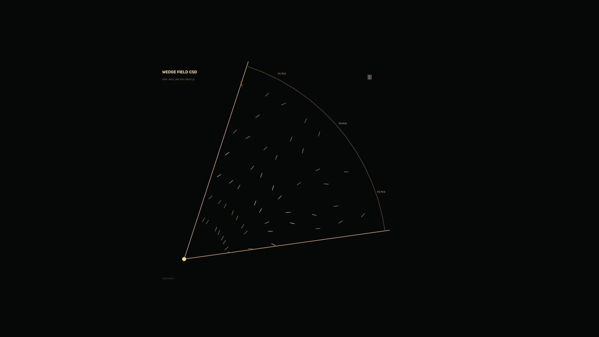Amber wedge field diagram on black — free 3840x2160 4K wallpaper image
