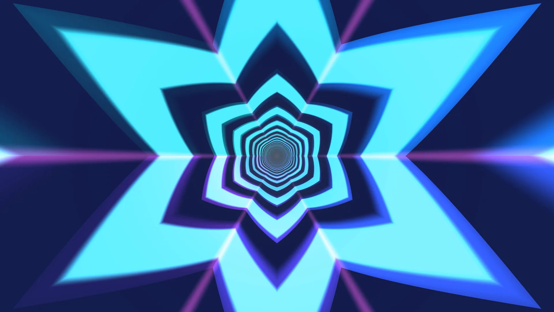 Cyan geometric tunnel with radial symmetry — free 3840x2160 4K wallpaper image